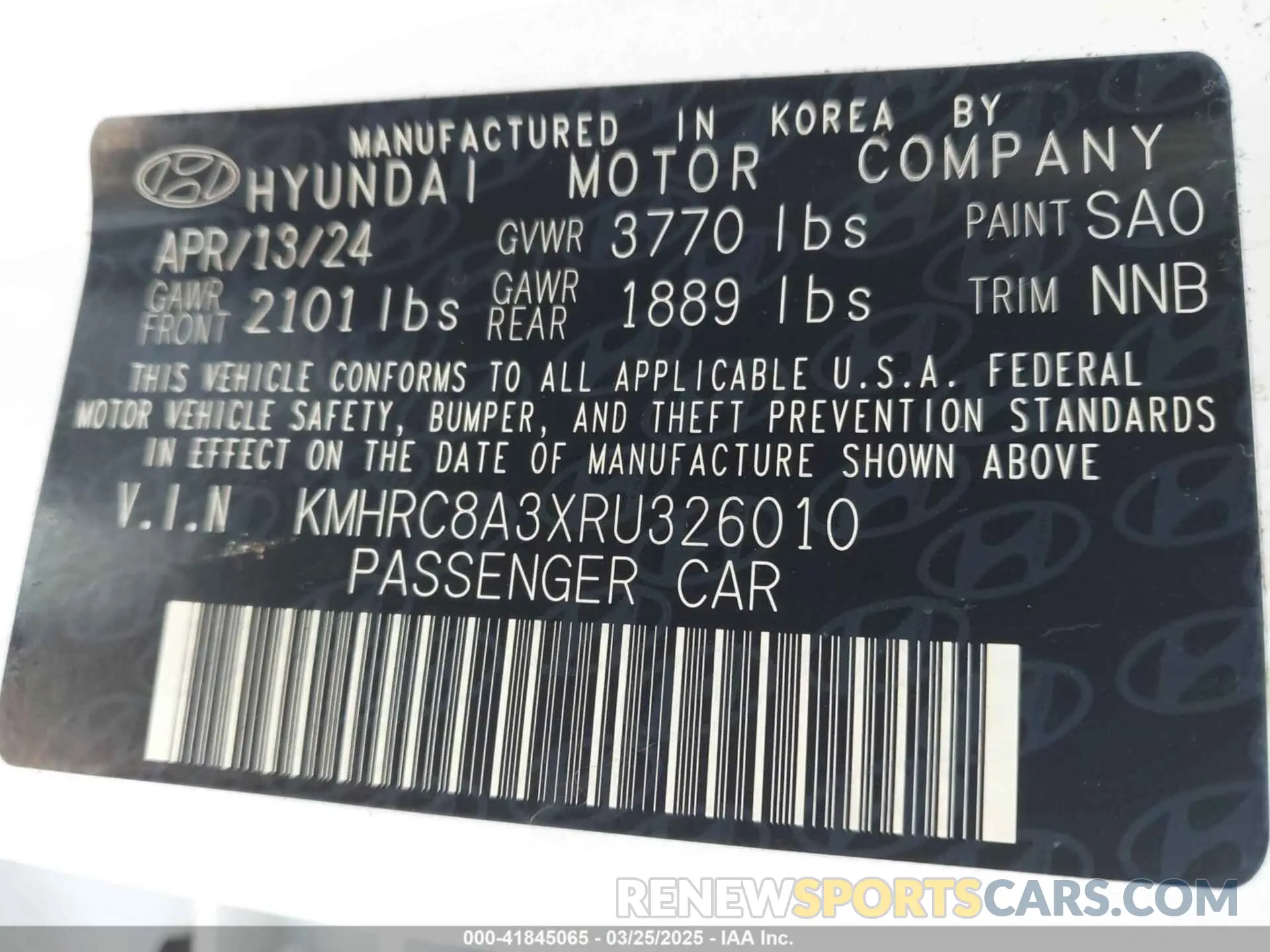 9 fotografías del automóvil dañado KMHRC8A3XRU326010 HYUNDAI VENUE 2024