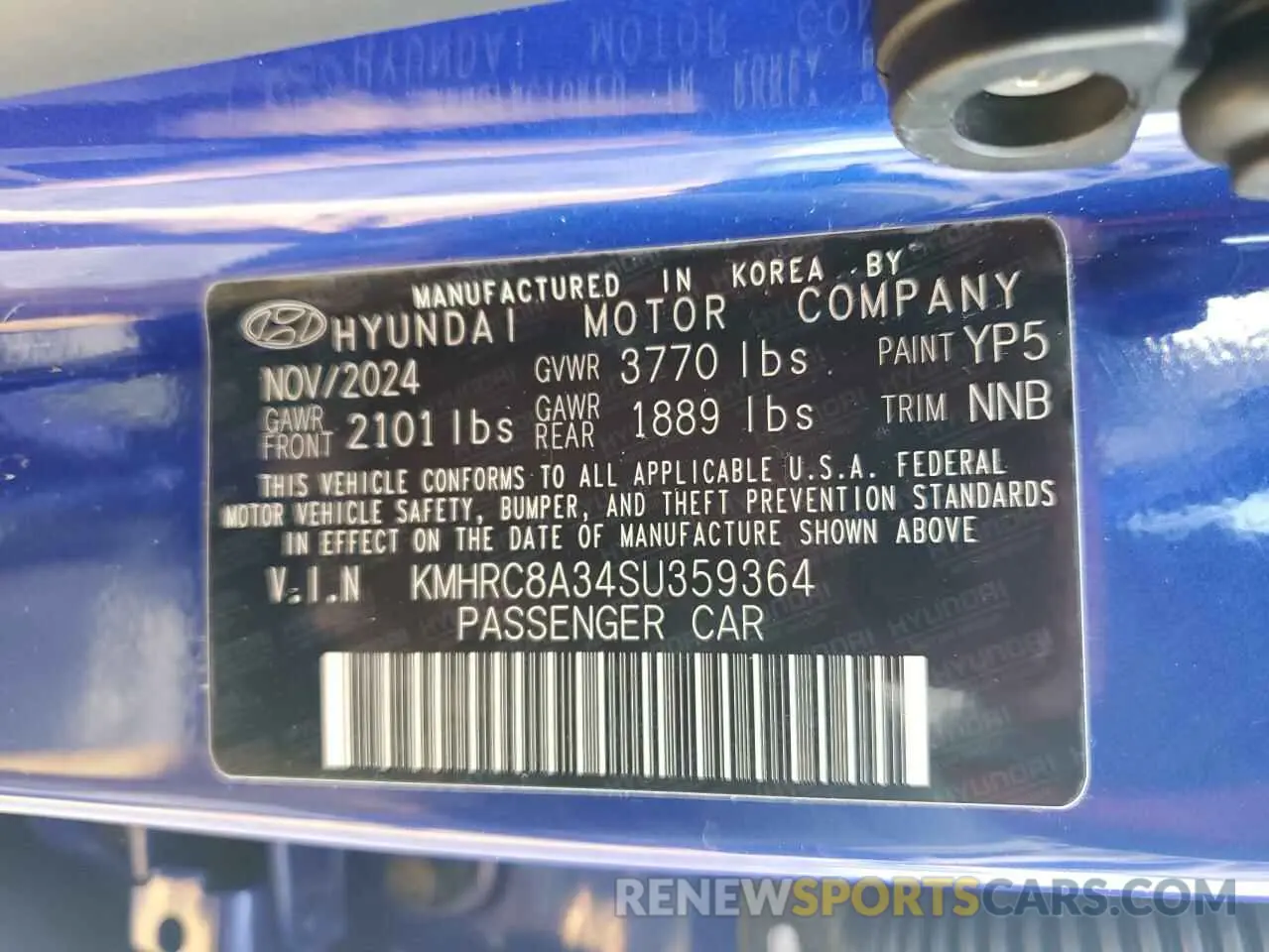 14 fotografías del automóvil dañado KMHRC8A34SU359364 HYUNDAI VENUE 2025