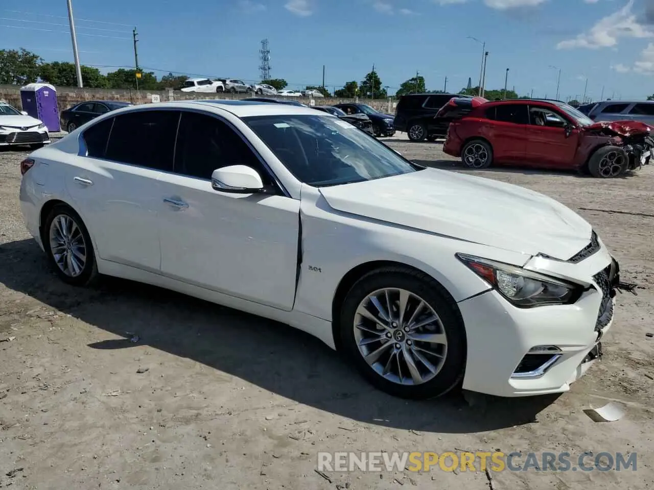 4 fotografías del automóvil dañado JN1EV7AP1KM542654 INFINITI Q50 2019