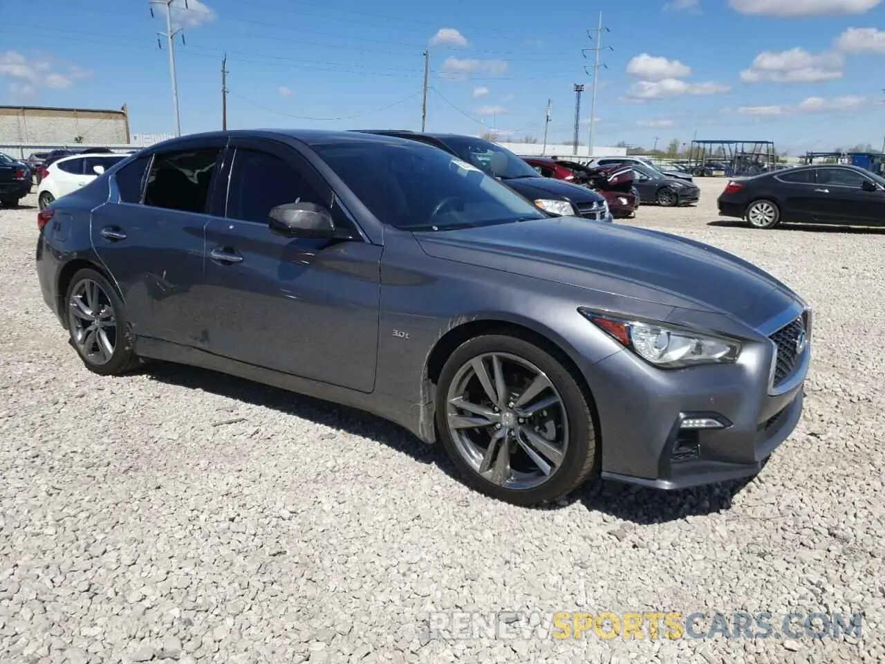 4 fotografías del automóvil dañado JN1EV7AR0KM592477 INFINITI Q50 2019