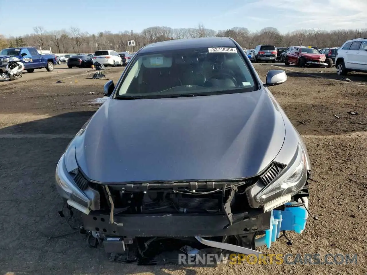 5 fotografías del automóvil dañado JN1EV7AR0KM593743 INFINITI Q50 2019