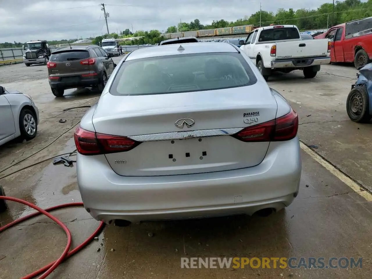 6 fotografías del automóvil dañado JN1EV7AR4KM556873 INFINITI Q50 2019