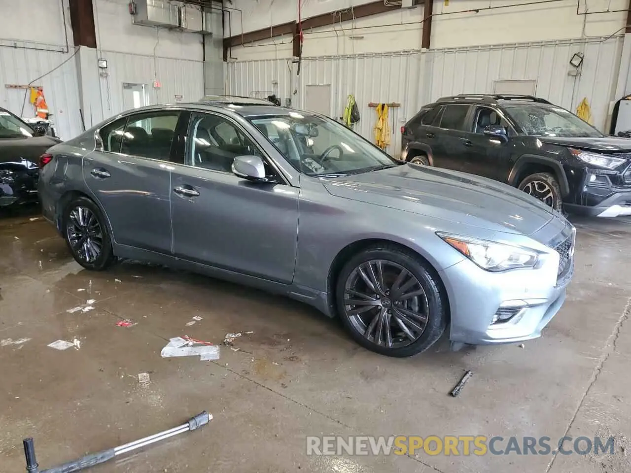 4 fotografías del automóvil dañado JN1EV7AR5KM553643 INFINITI Q50 2019