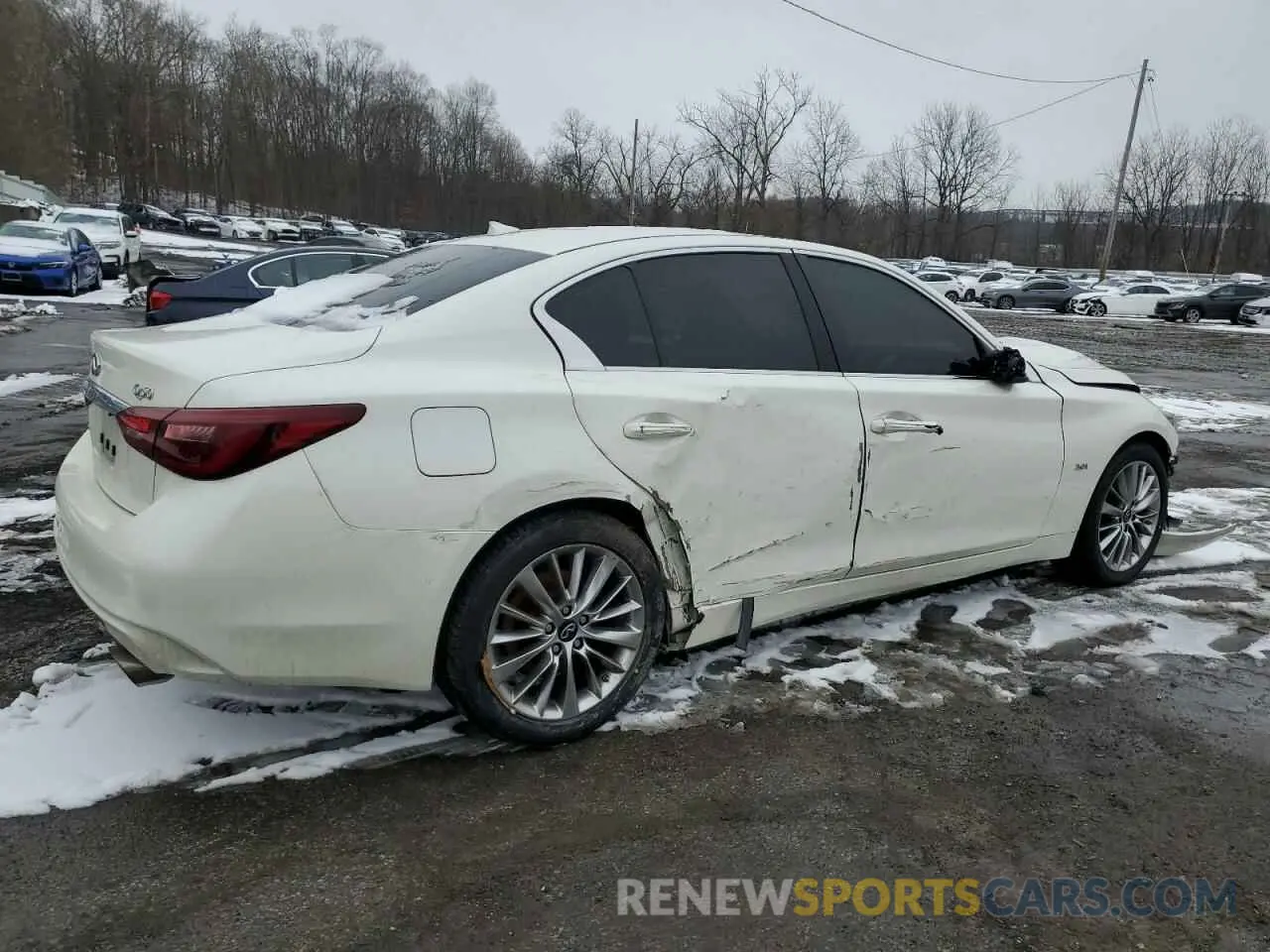 3 fotografías del automóvil dañado JN1EV7AR5KM593656 INFINITI Q50 2019