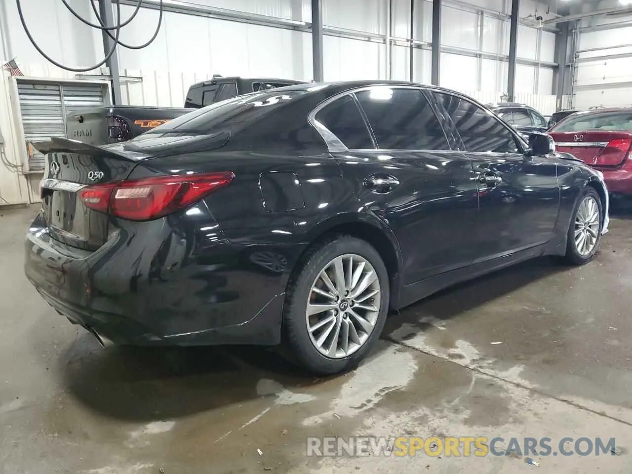 3 fotografías del automóvil dañado JN1EV7AR6KM557944 INFINITI Q50 2019