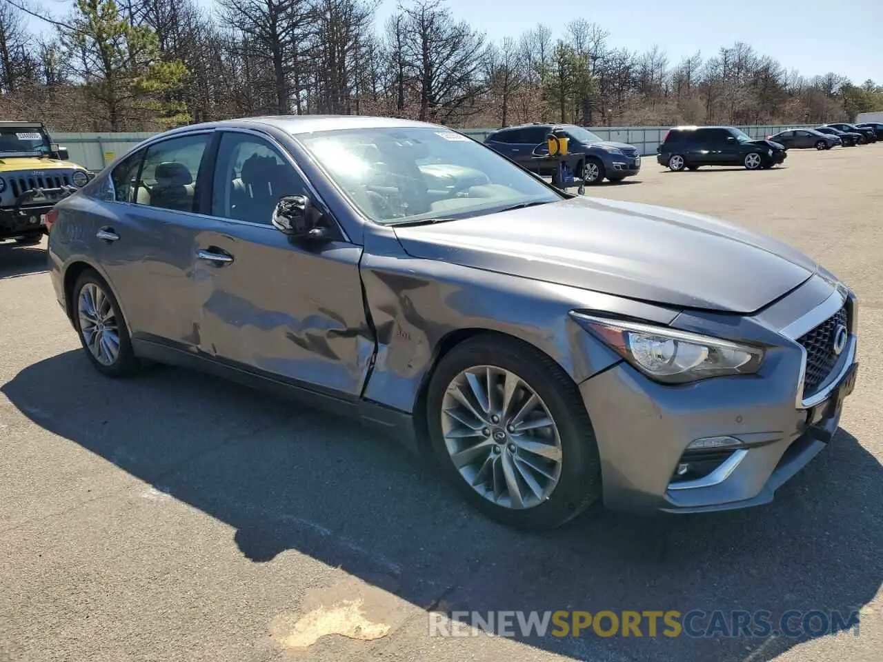 4 fotografías del automóvil dañado JN1EV7AR7KM552400 INFINITI Q50 2019