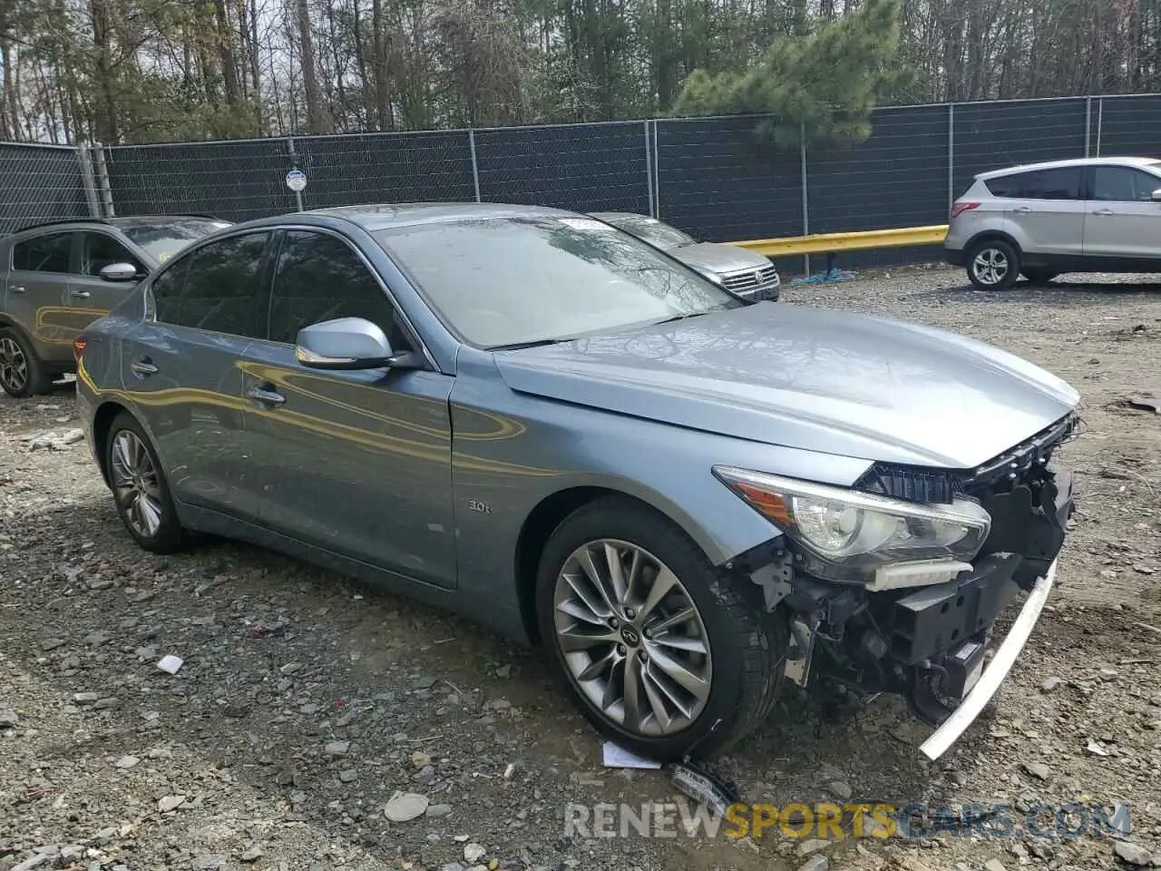 4 fotografías del automóvil dañado JN1EV7AR9KM553774 INFINITI Q50 2019