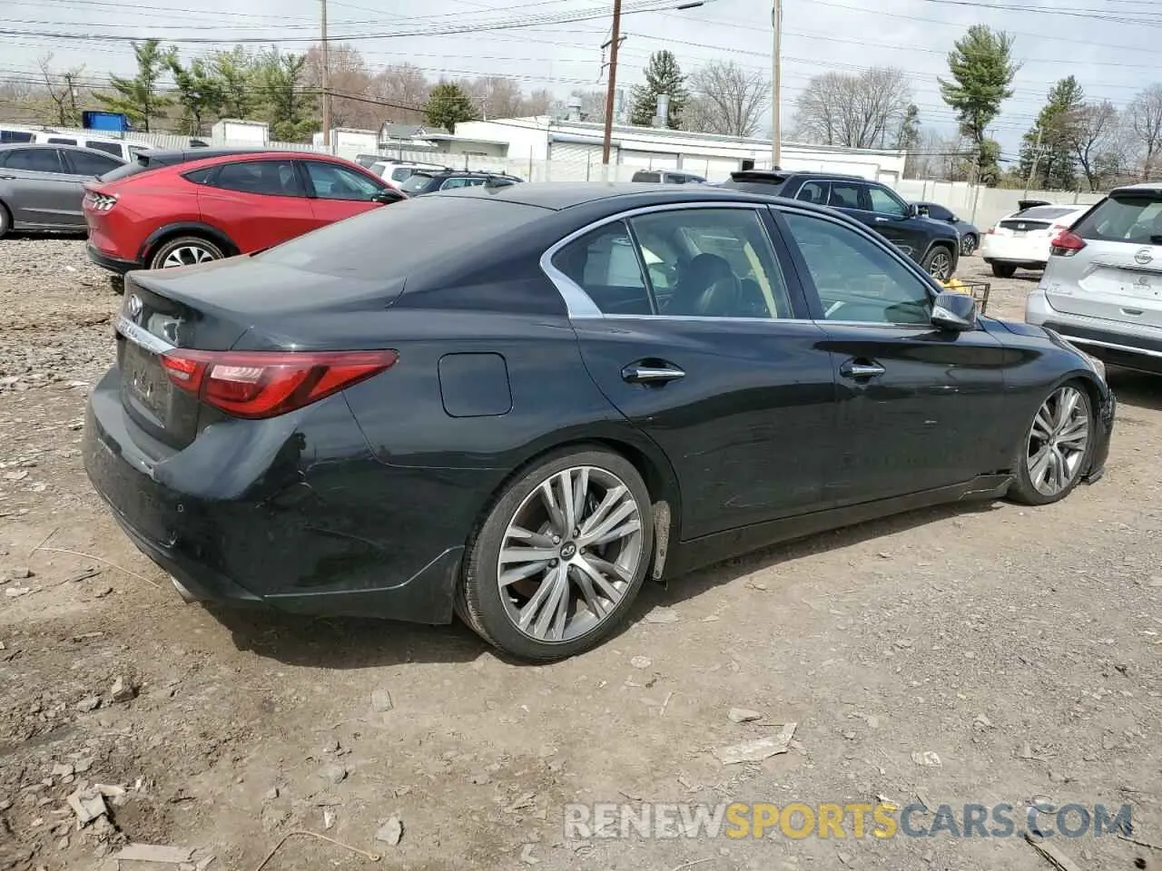 3 fotografías del automóvil dañado JN1EV7AR9KM555427 INFINITI Q50 2019