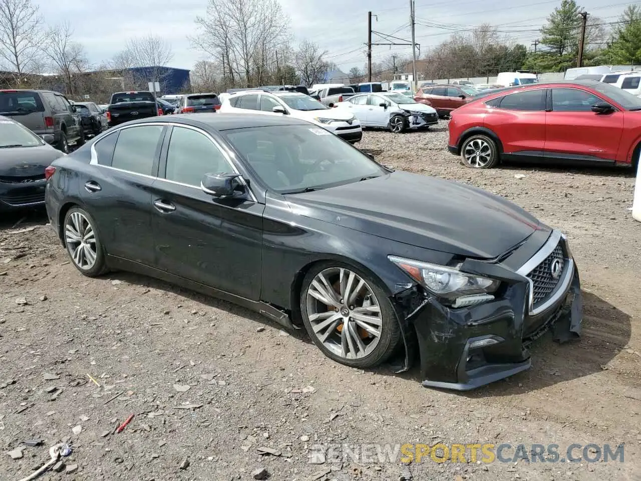 4 fotografías del automóvil dañado JN1EV7AR9KM555427 INFINITI Q50 2019