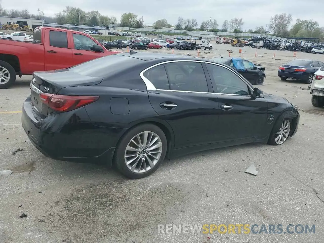 3 fotografías del automóvil dañado JN1EV7AR9KM591778 INFINITI Q50 2019