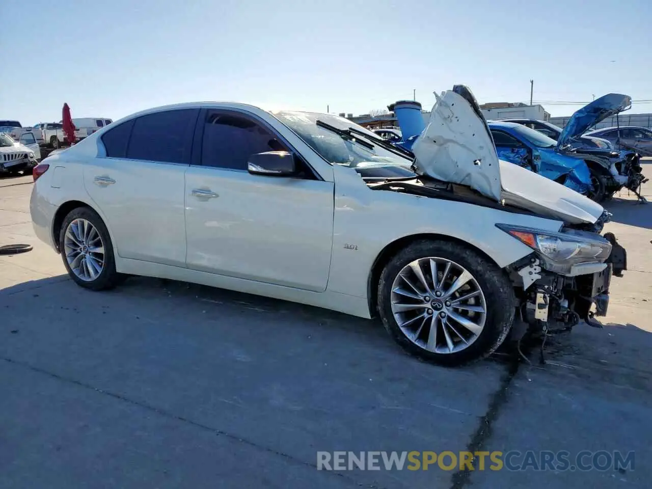 4 fotografías del automóvil dañado JN1EV7AP6LM206273 INFINITI Q50 2020