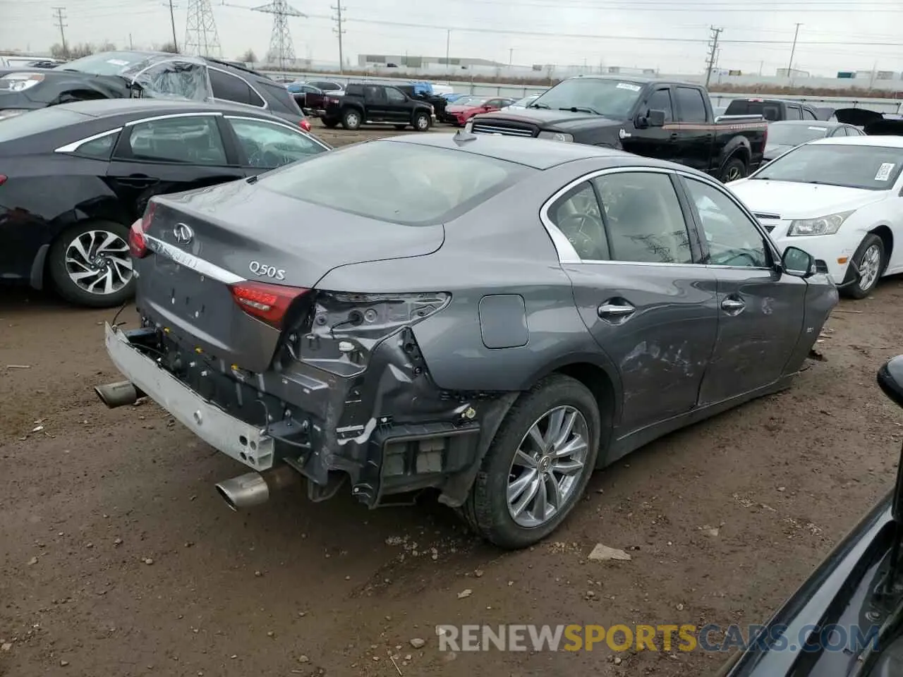3 fotografías del automóvil dañado JN1EV7AR1LM254782 INFINITI Q50 2020