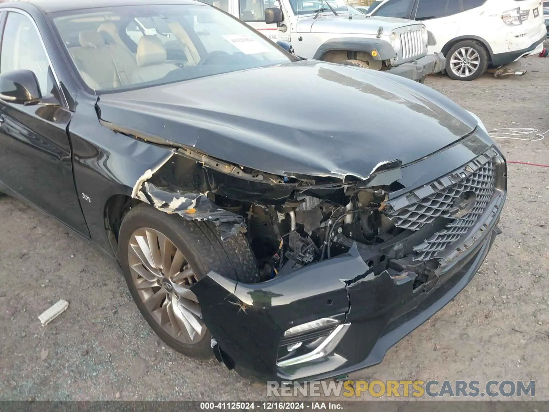 6 fotografías del automóvil dañado JN1EV7AR2LM251583 INFINITI Q50 2020