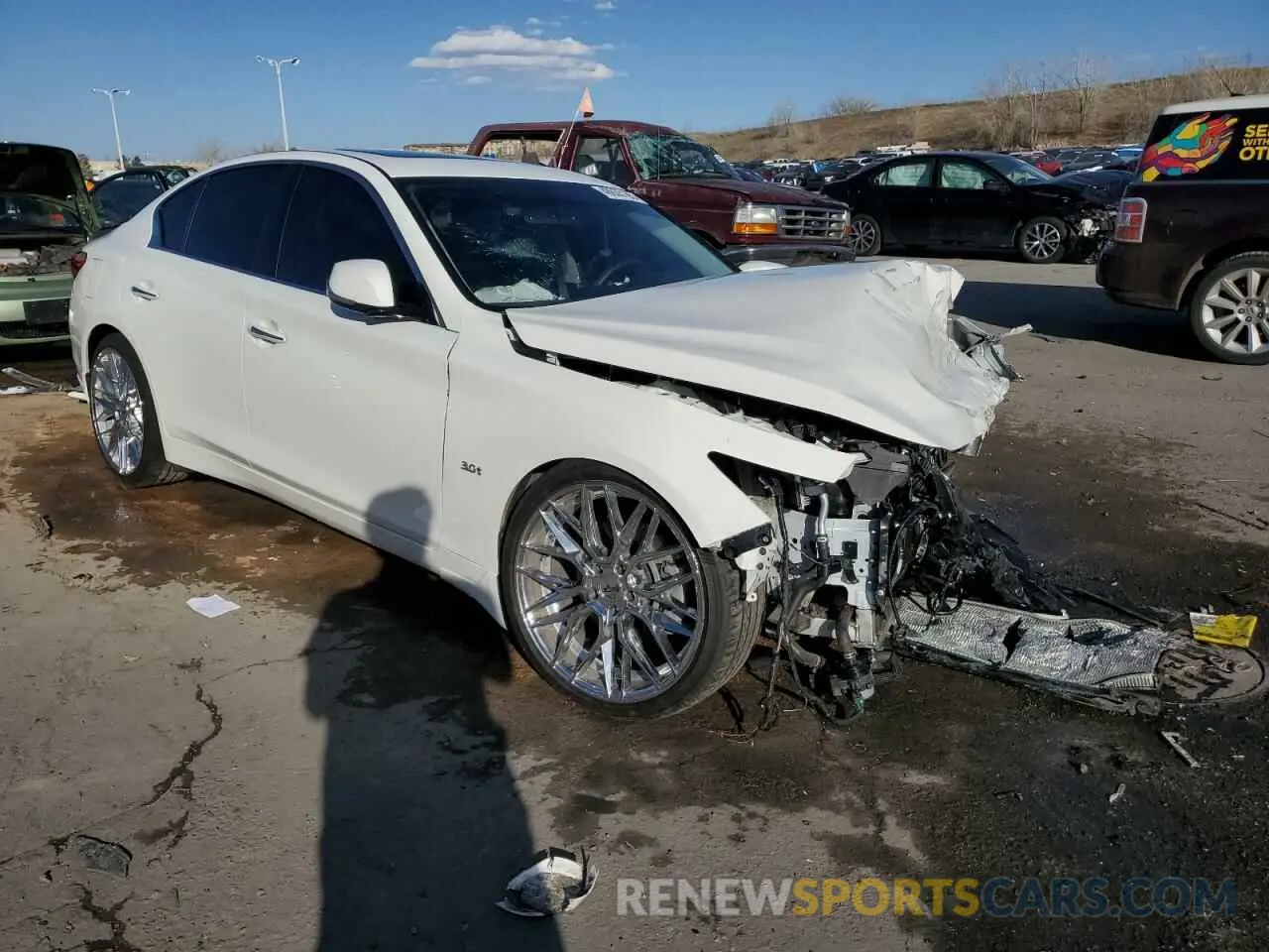 4 fotografías del automóvil dañado JN1EV7AR6LM250968 INFINITI Q50 2020