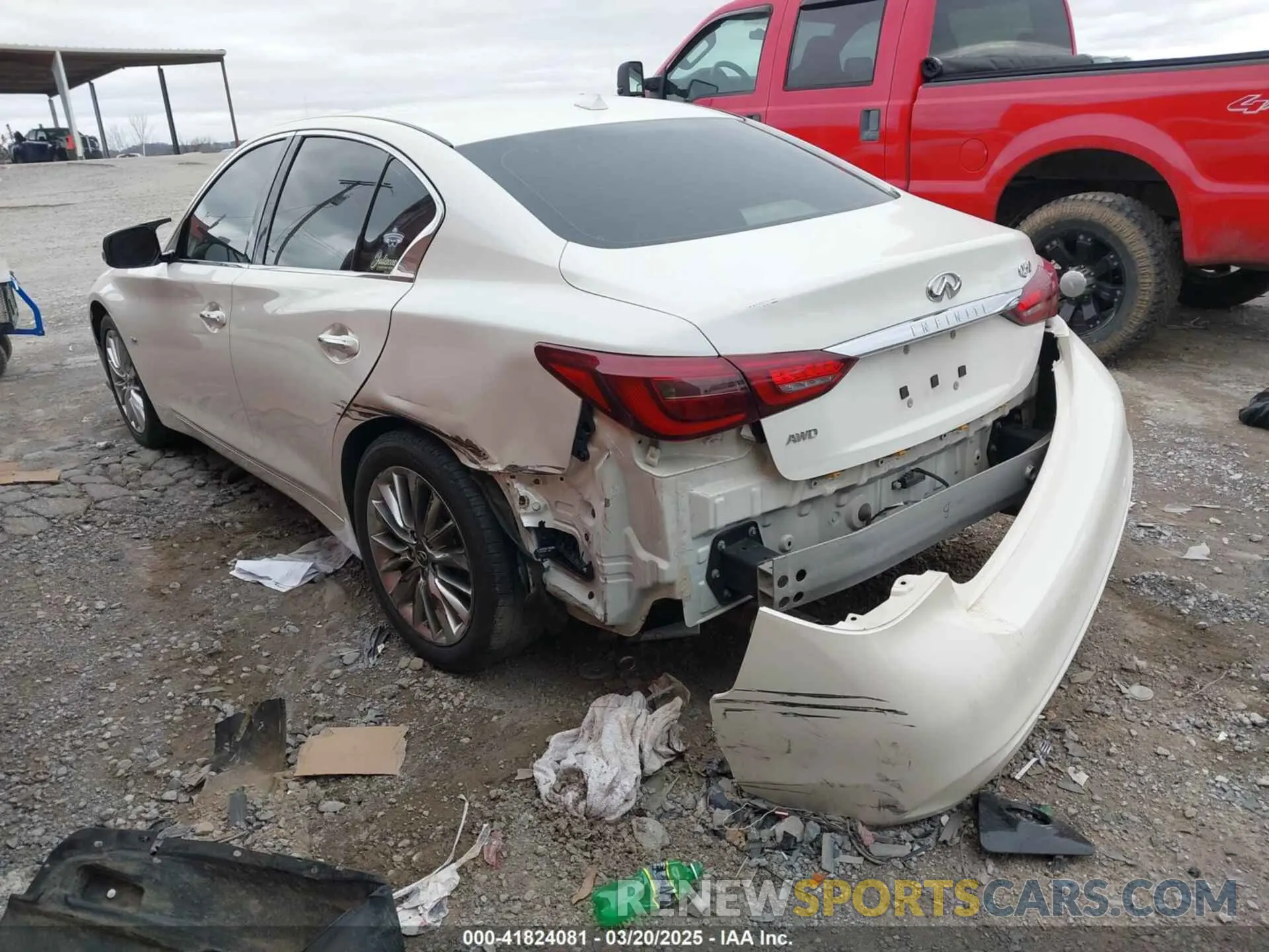 3 fotografías del automóvil dañado JN1EV7AR7LM250137 INFINITI Q50 2020