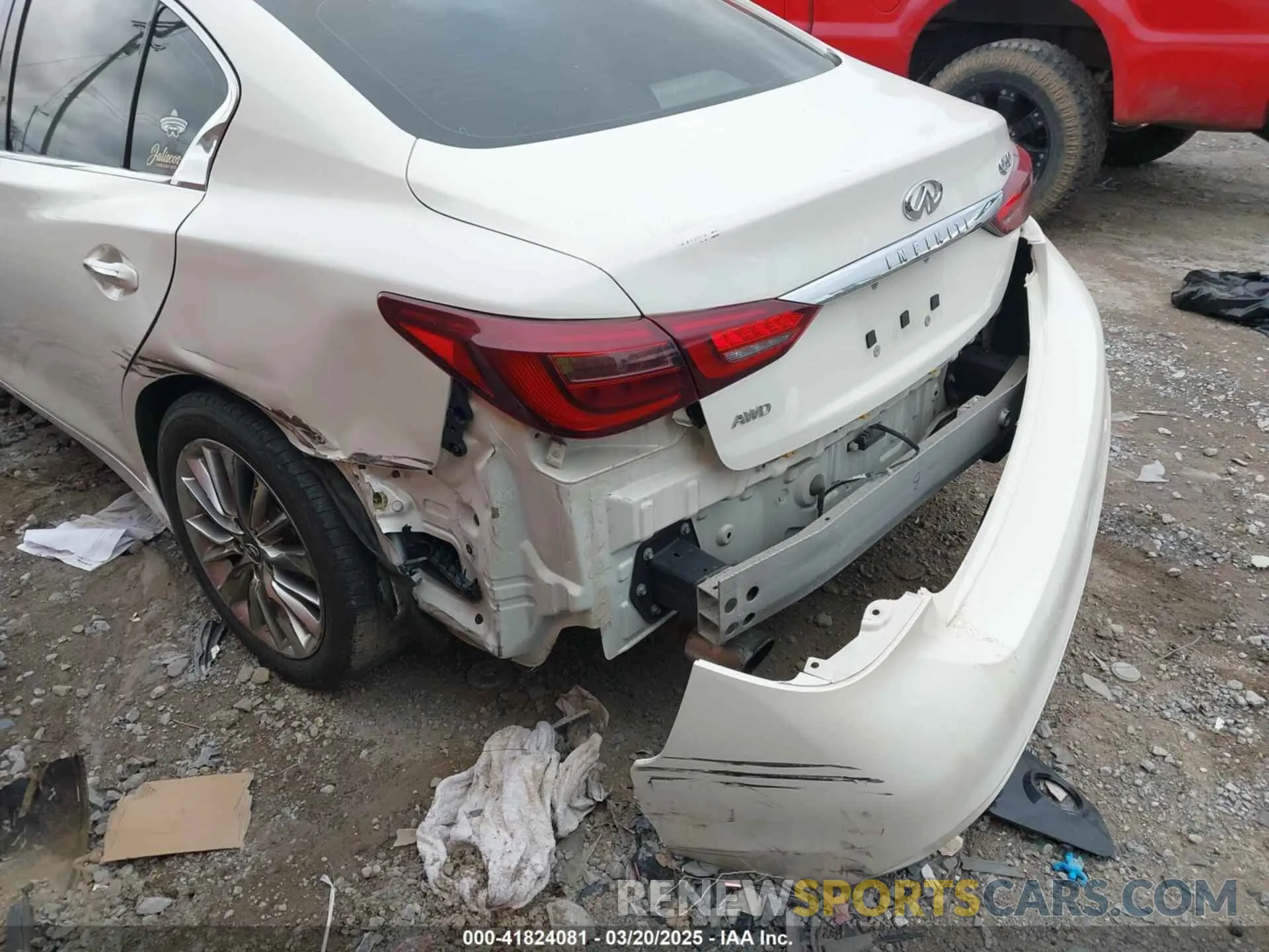 6 fotografías del automóvil dañado JN1EV7AR7LM250137 INFINITI Q50 2020