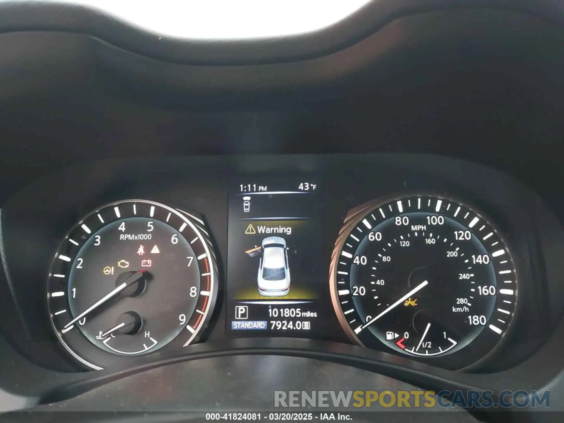7 fotografías del automóvil dañado JN1EV7AR7LM250137 INFINITI Q50 2020