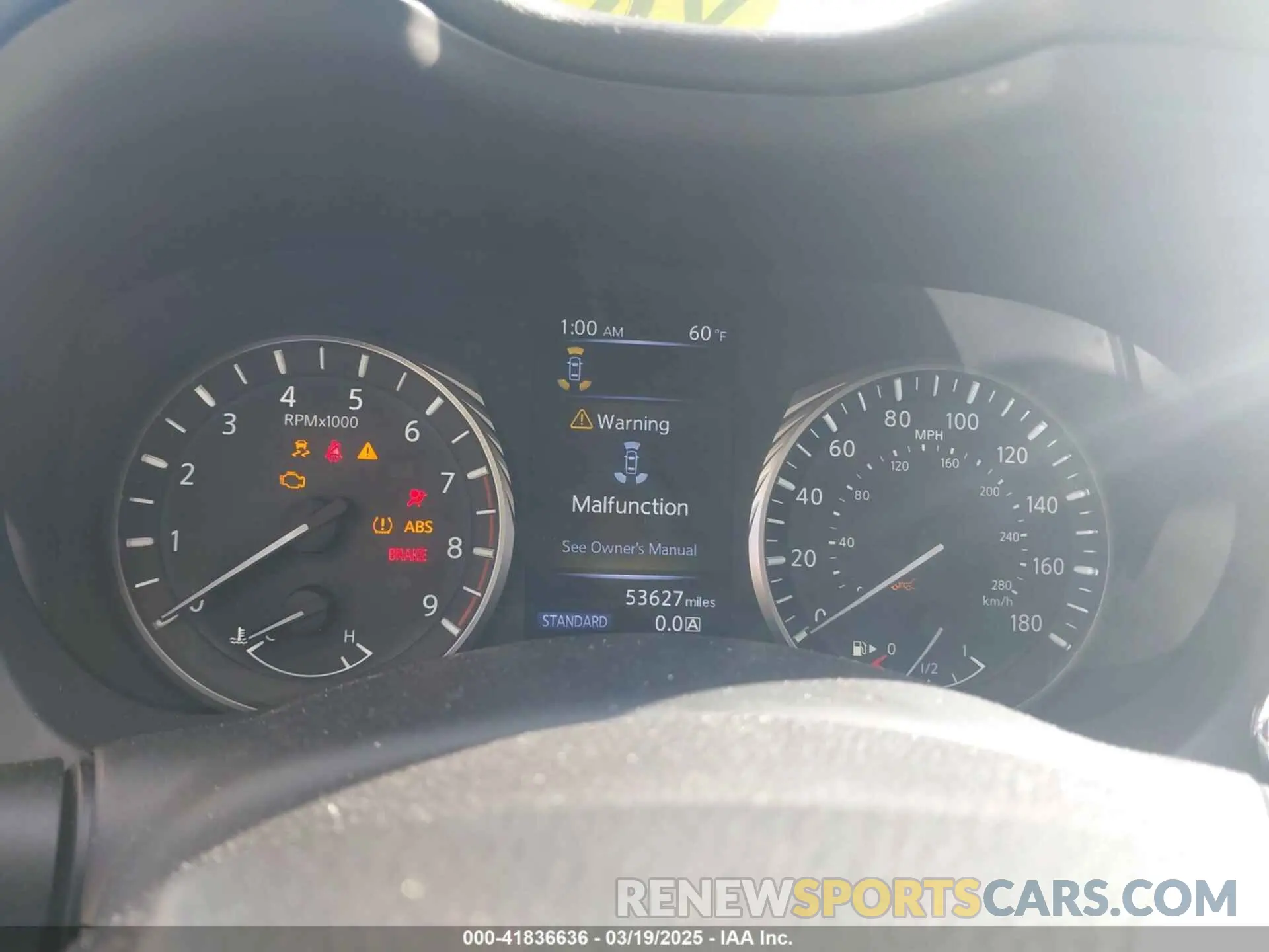 7 fotografías del automóvil dañado JN1EV7AR8LM250180 INFINITI Q50 2020
