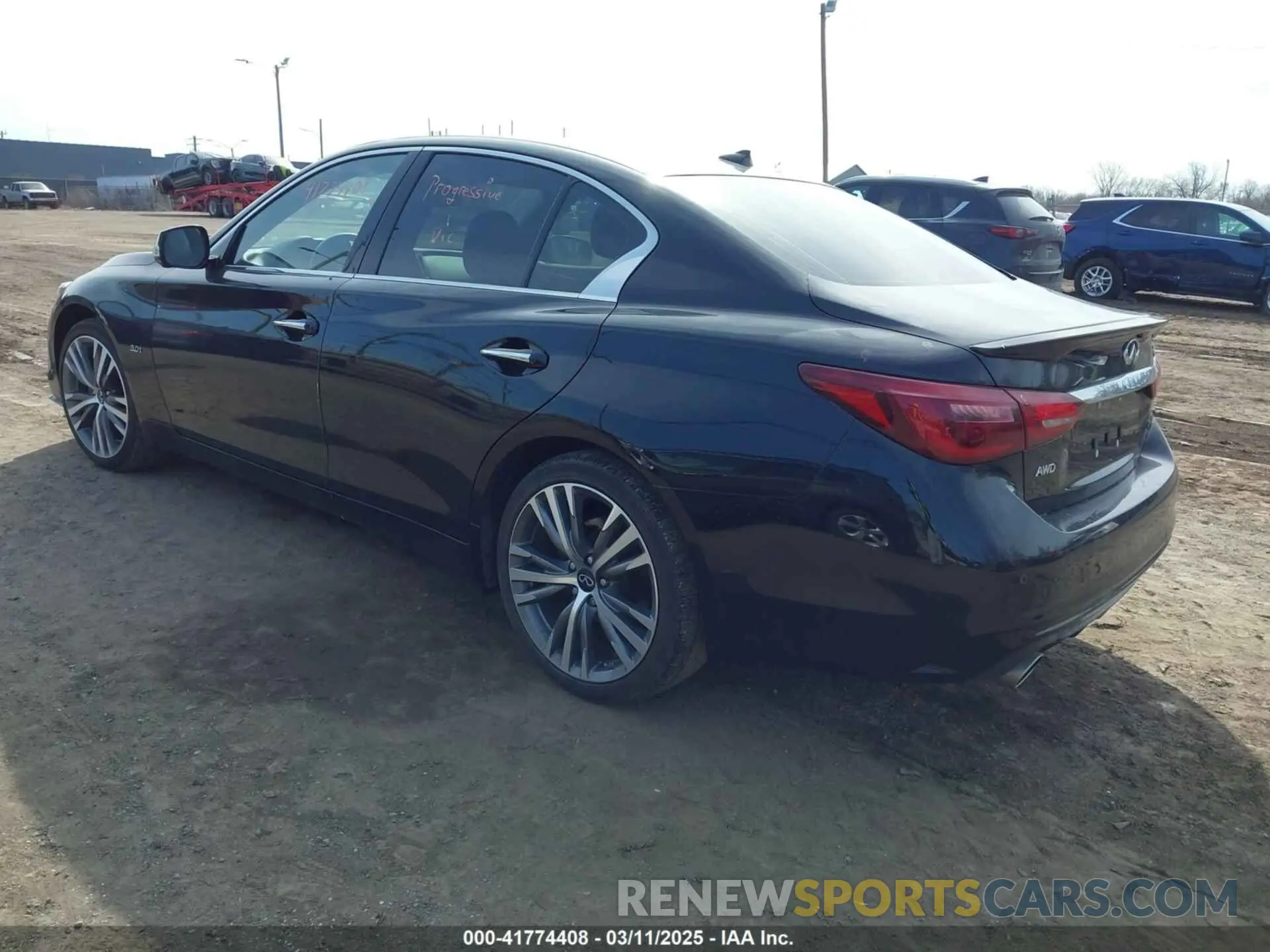 3 fotografías del automóvil dañado JN1EV7AR8LM254553 INFINITI Q50 2020