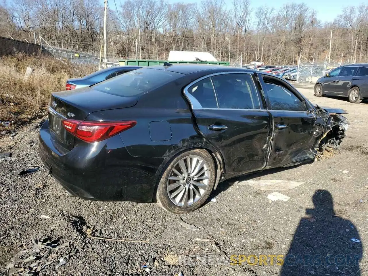 3 fotografías del automóvil dañado JN1EV7AR8LM255427 INFINITI Q50 2020
