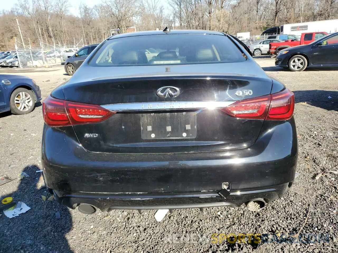 6 fotografías del automóvil dañado JN1EV7AR8LM255427 INFINITI Q50 2020