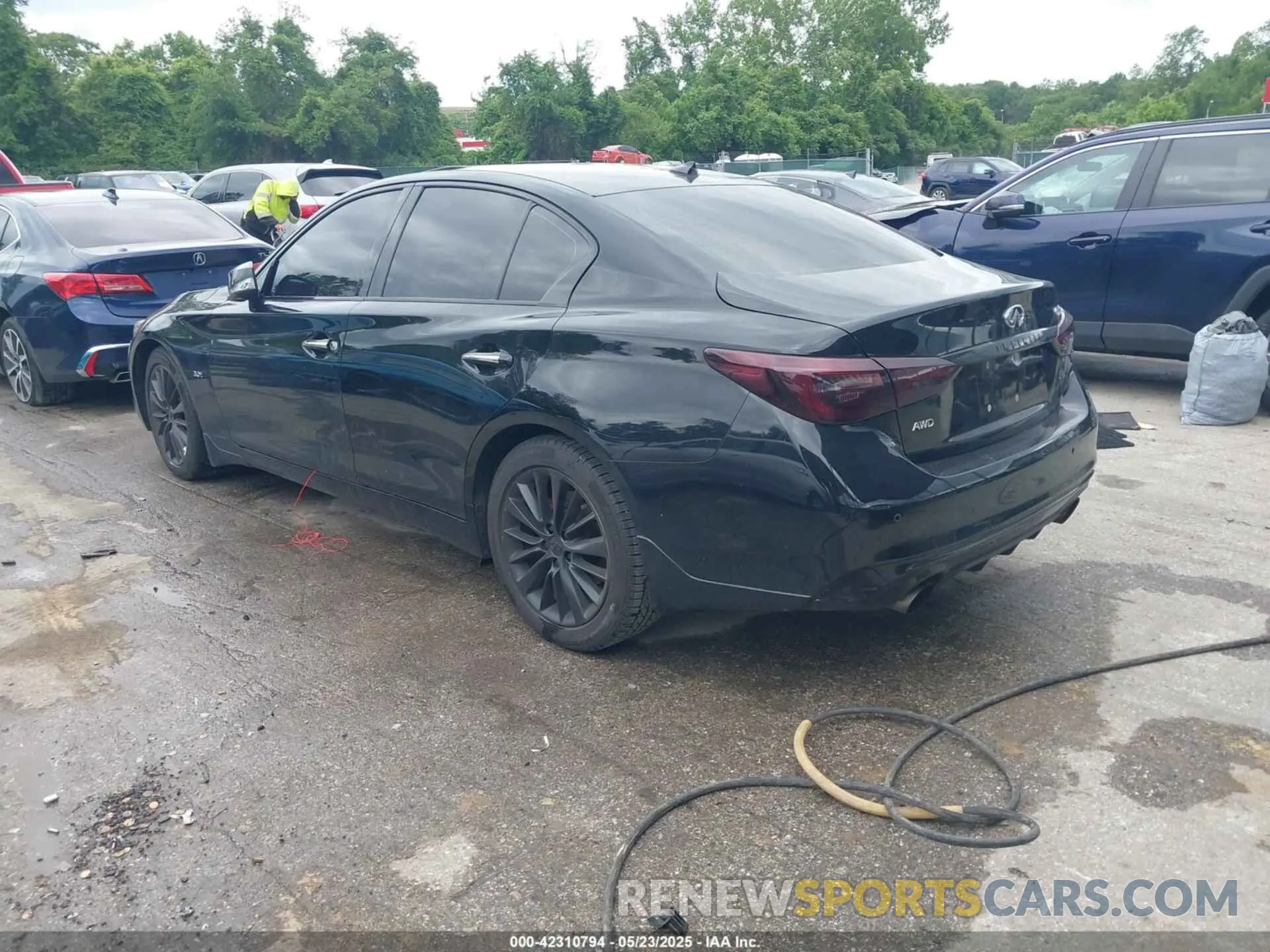 3 fotografías del automóvil dañado JN1EV7AR8LM255637 INFINITI Q50 2020