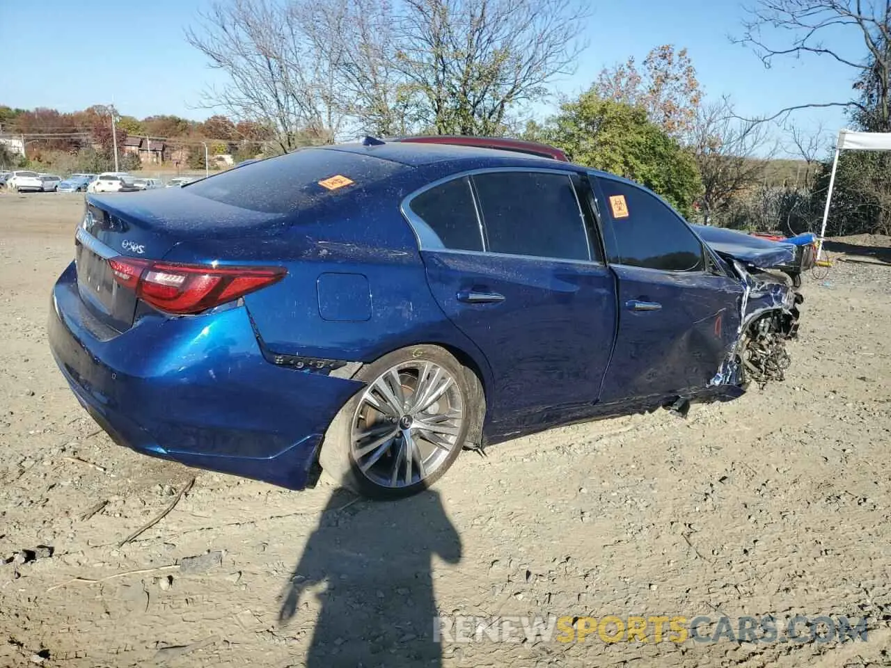 3 fotografías del automóvil dañado JN1EV7AR9LM250849 INFINITI Q50 2020
