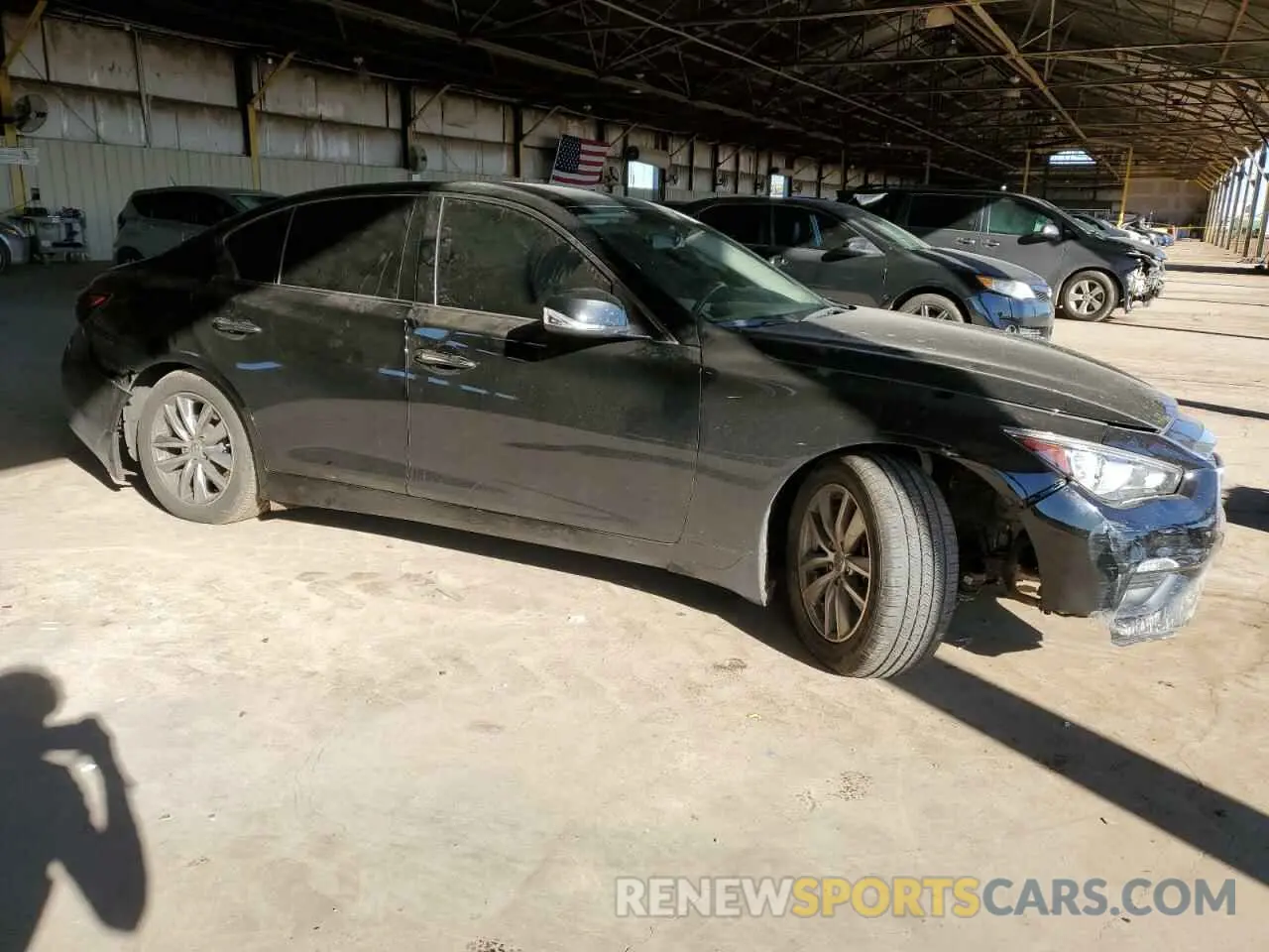 4 fotografías del automóvil dañado JN1EV7AR2MM756122 INFINITI Q50 2021