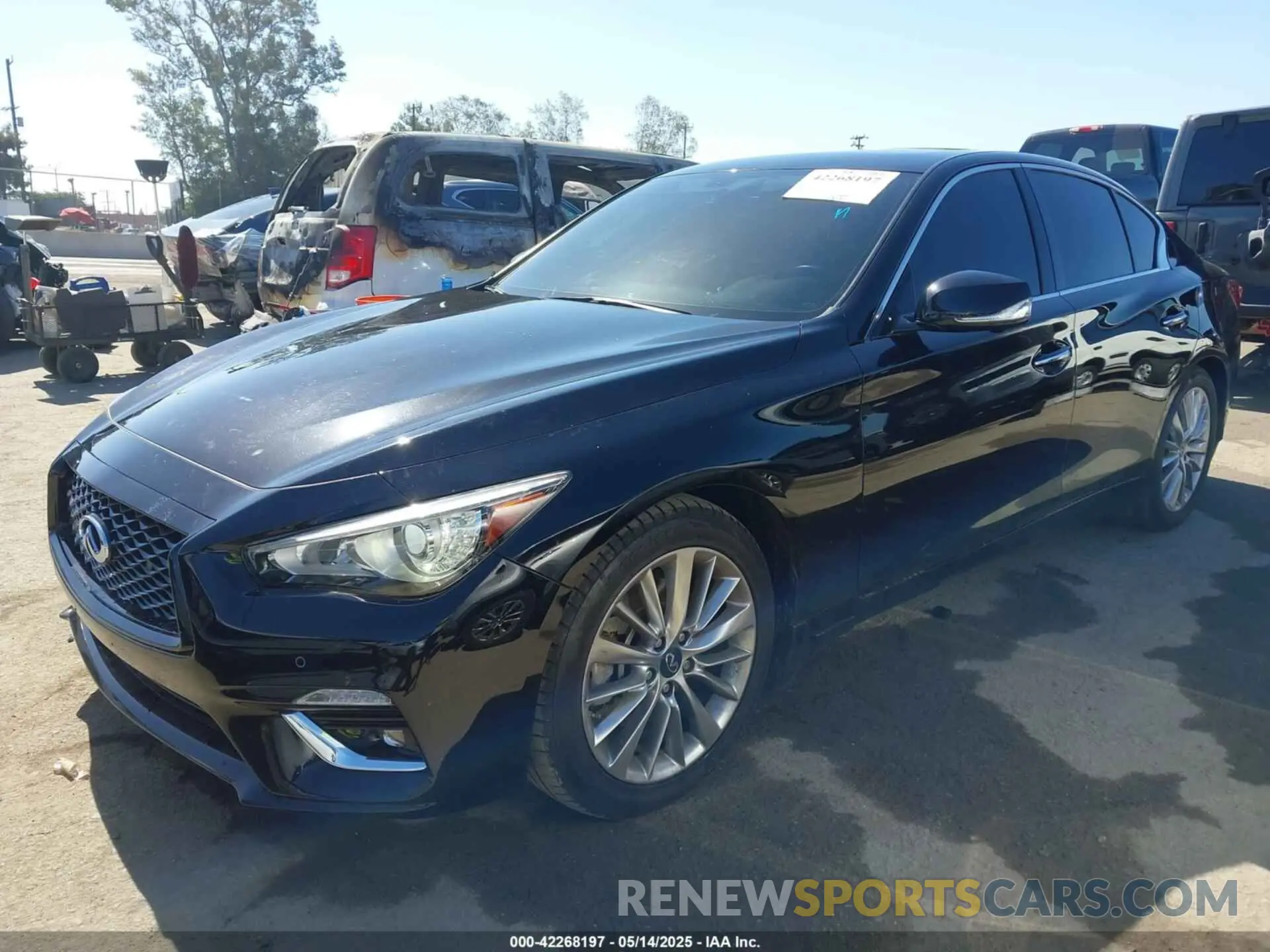 2 fotografías del automóvil dañado JN1EV7BP2MM705703 INFINITI Q50 2021