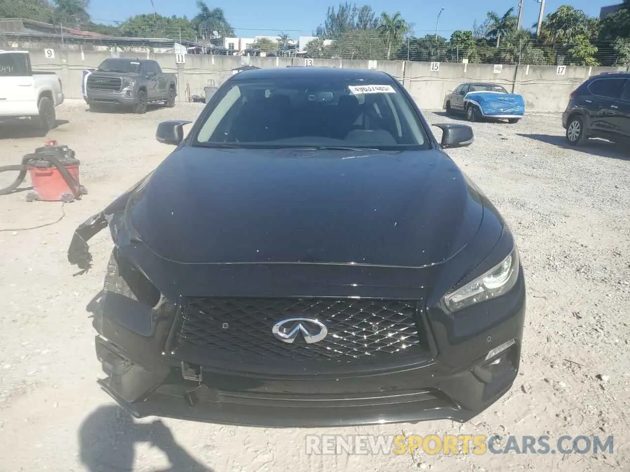 5 fotografías del automóvil dañado JN1EV7BPXMM706677 INFINITI Q50 2021