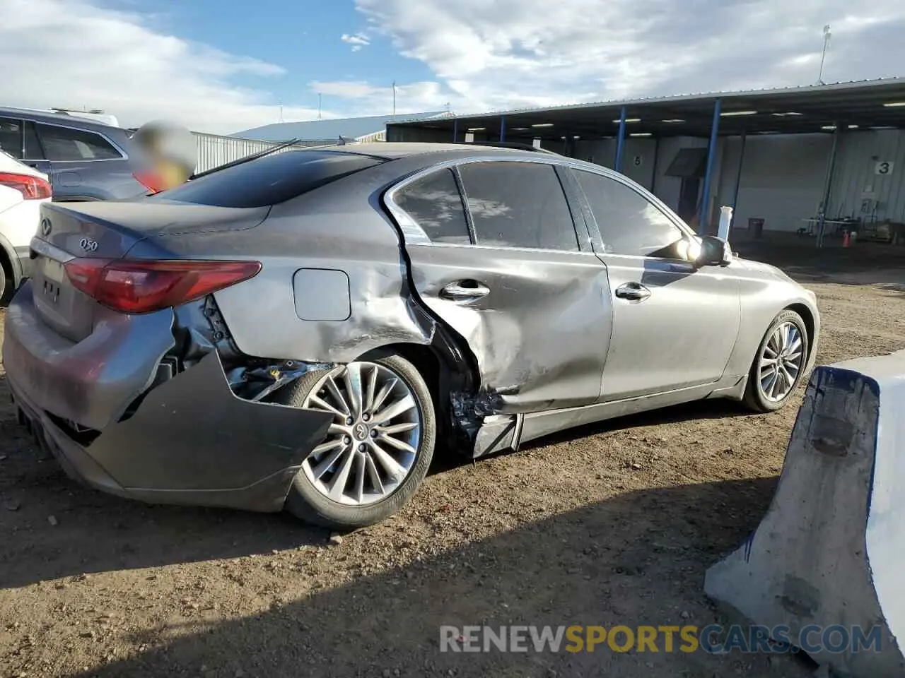 3 fotografías del automóvil dañado JN1EV7BRXMM755380 INFINITI Q50 2021