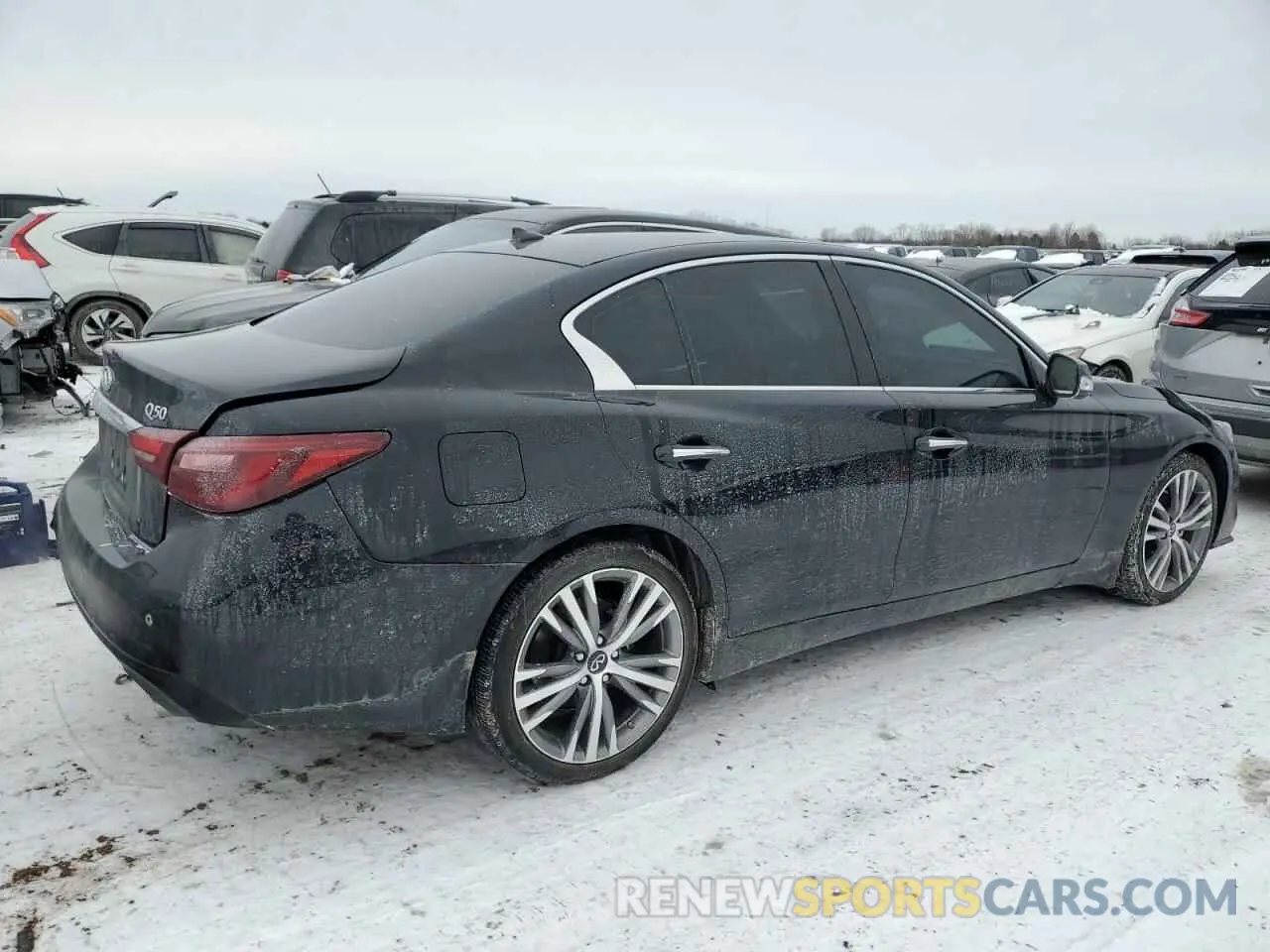 3 fotografías del automóvil dañado JN1EV7CR2MM751399 INFINITI Q50 2021