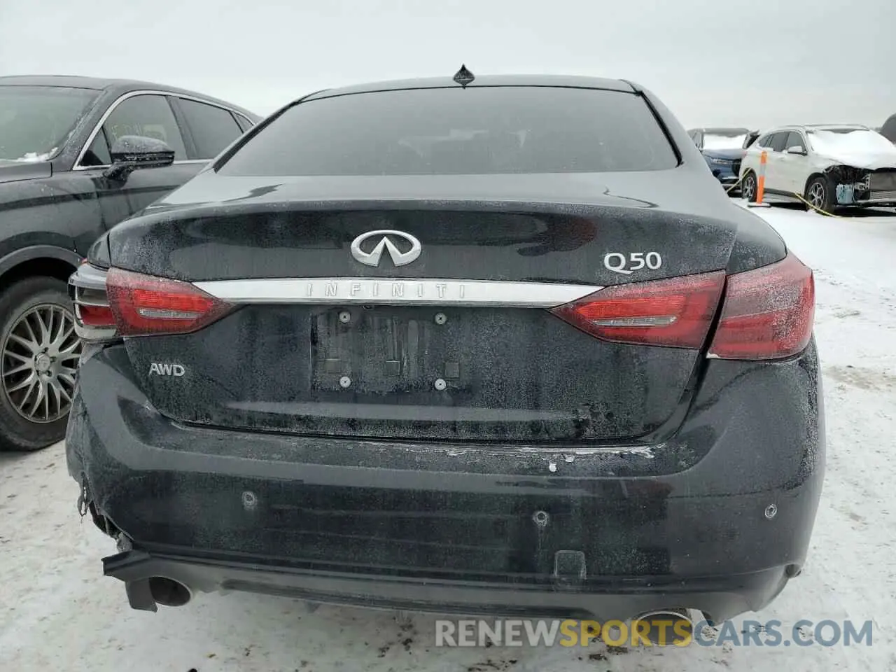 6 fotografías del automóvil dañado JN1EV7CR2MM751399 INFINITI Q50 2021