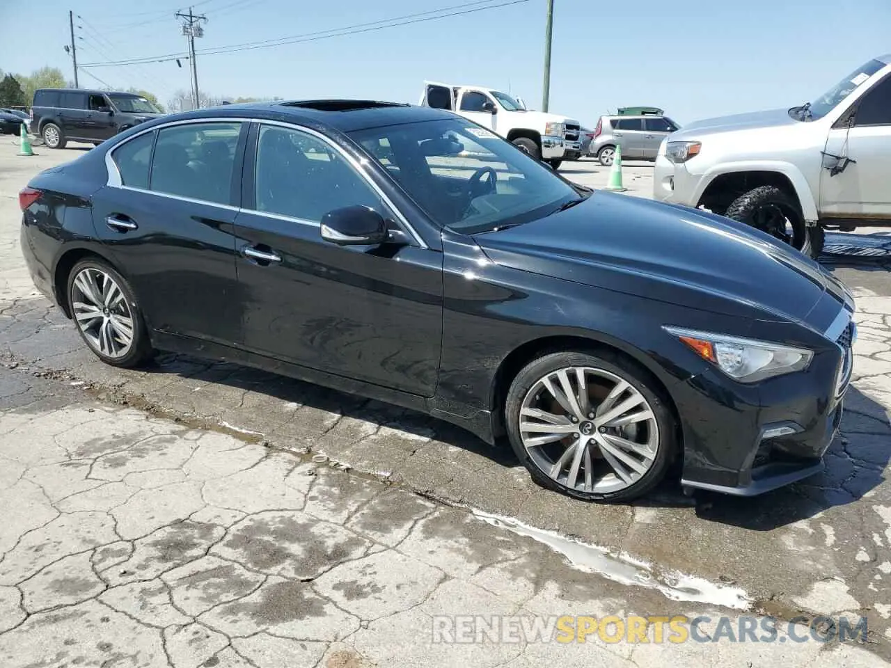 4 fotografías del automóvil dañado JN1EV7CR6MM752944 INFINITI Q50 2021