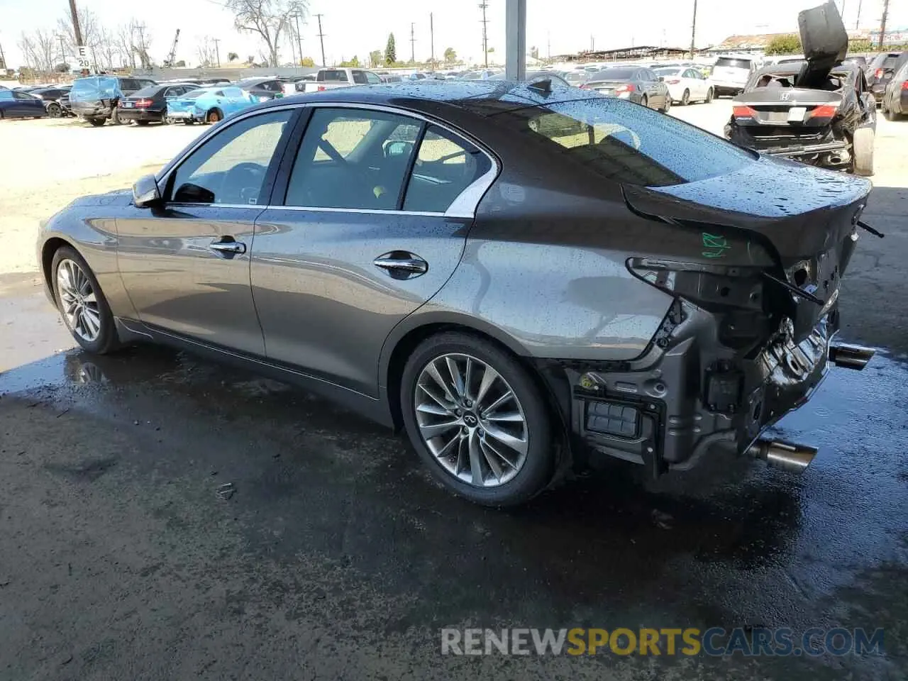 2 fotografías del automóvil dañado JN1EV7BP1NM310610 INFINITI Q50 2022