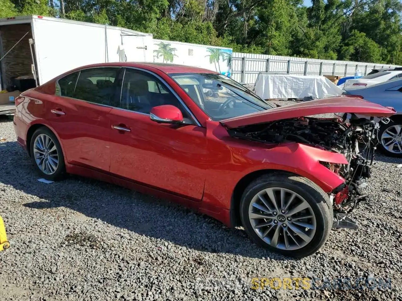4 fotografías del automóvil dañado JN1EV7BP8NM310295 INFINITI Q50 2022