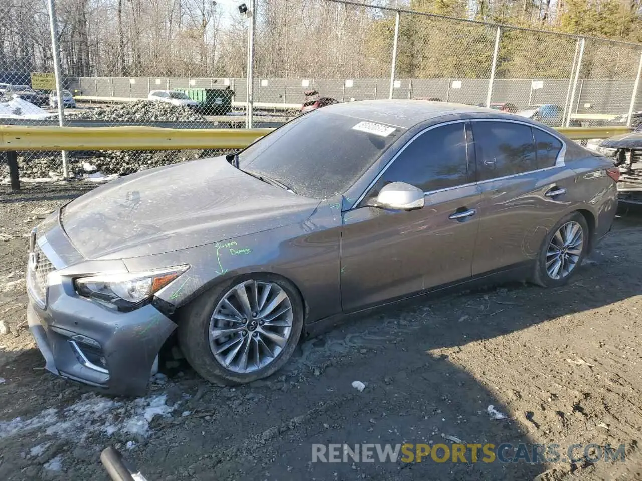 1 fotografías del automóvil dañado JN1EV7BRXNM340576 INFINITI Q50 2022