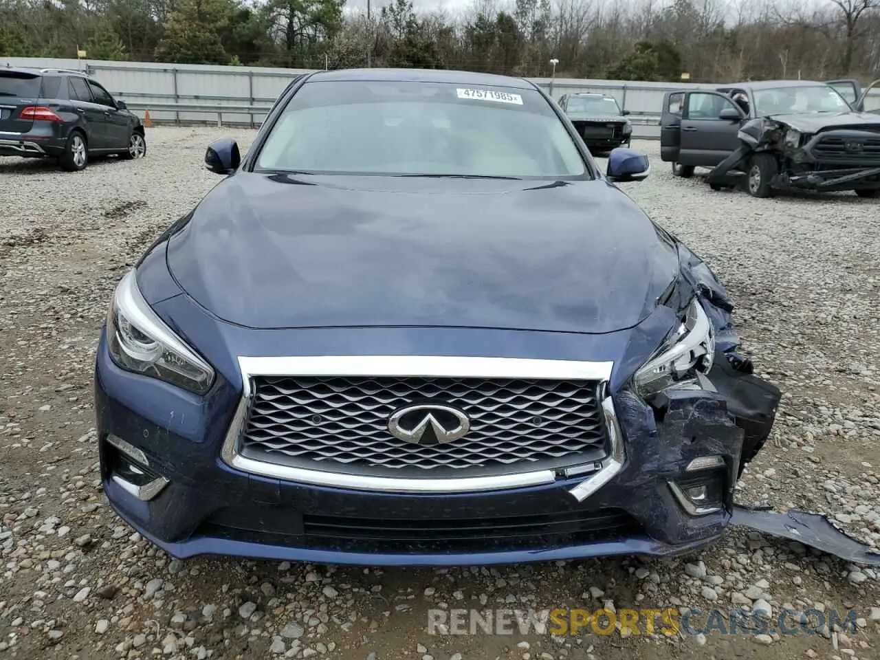 5 fotografías del automóvil dañado JN1EV7BP5RM601570 INFINITI Q50 2024