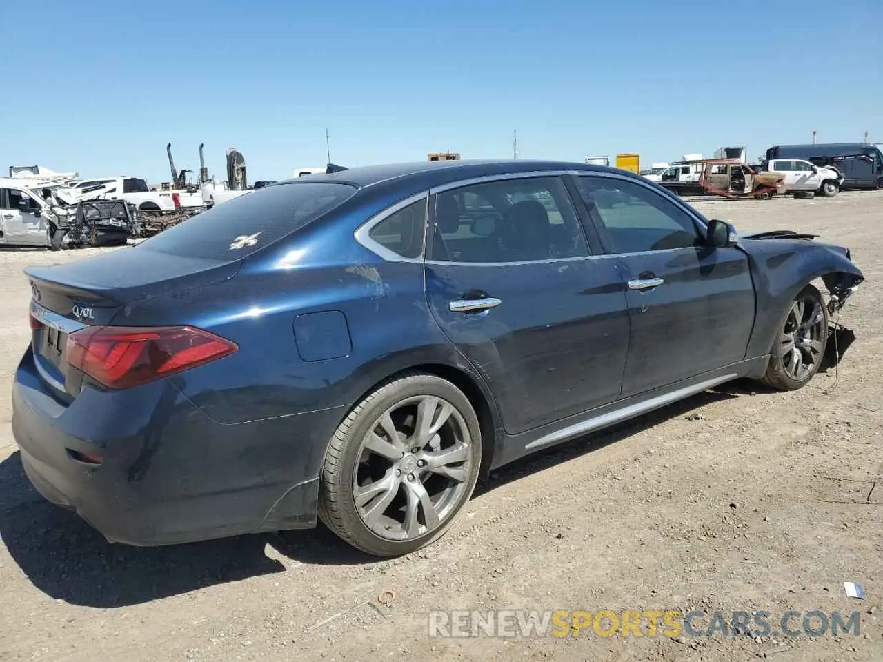 3 fotografías del automóvil dañado JN1BY1PP6KM685100 INFINITI Q70 2019