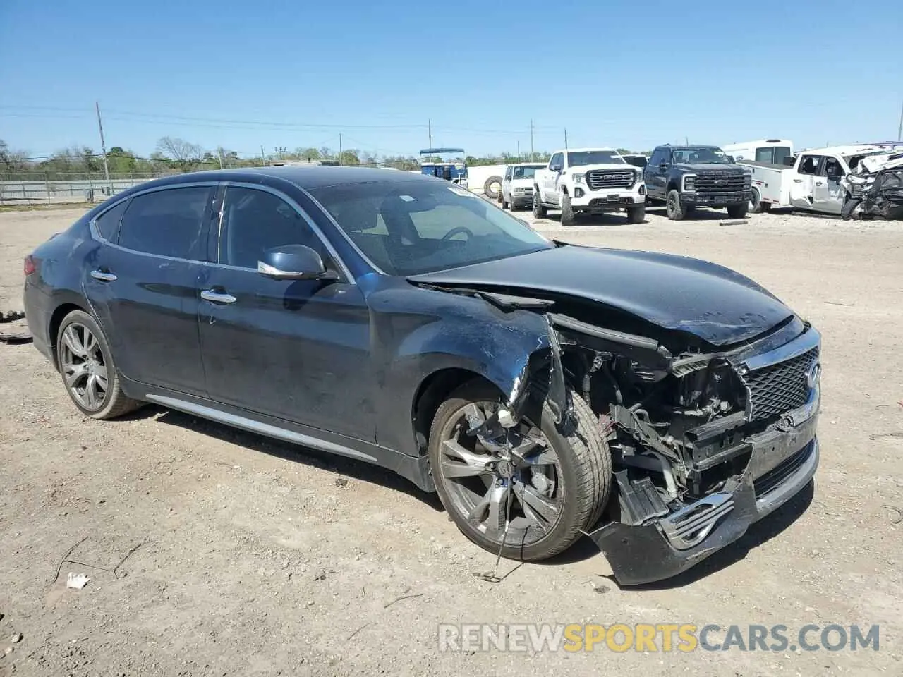 4 fotografías del automóvil dañado JN1BY1PP6KM685100 INFINITI Q70 2019