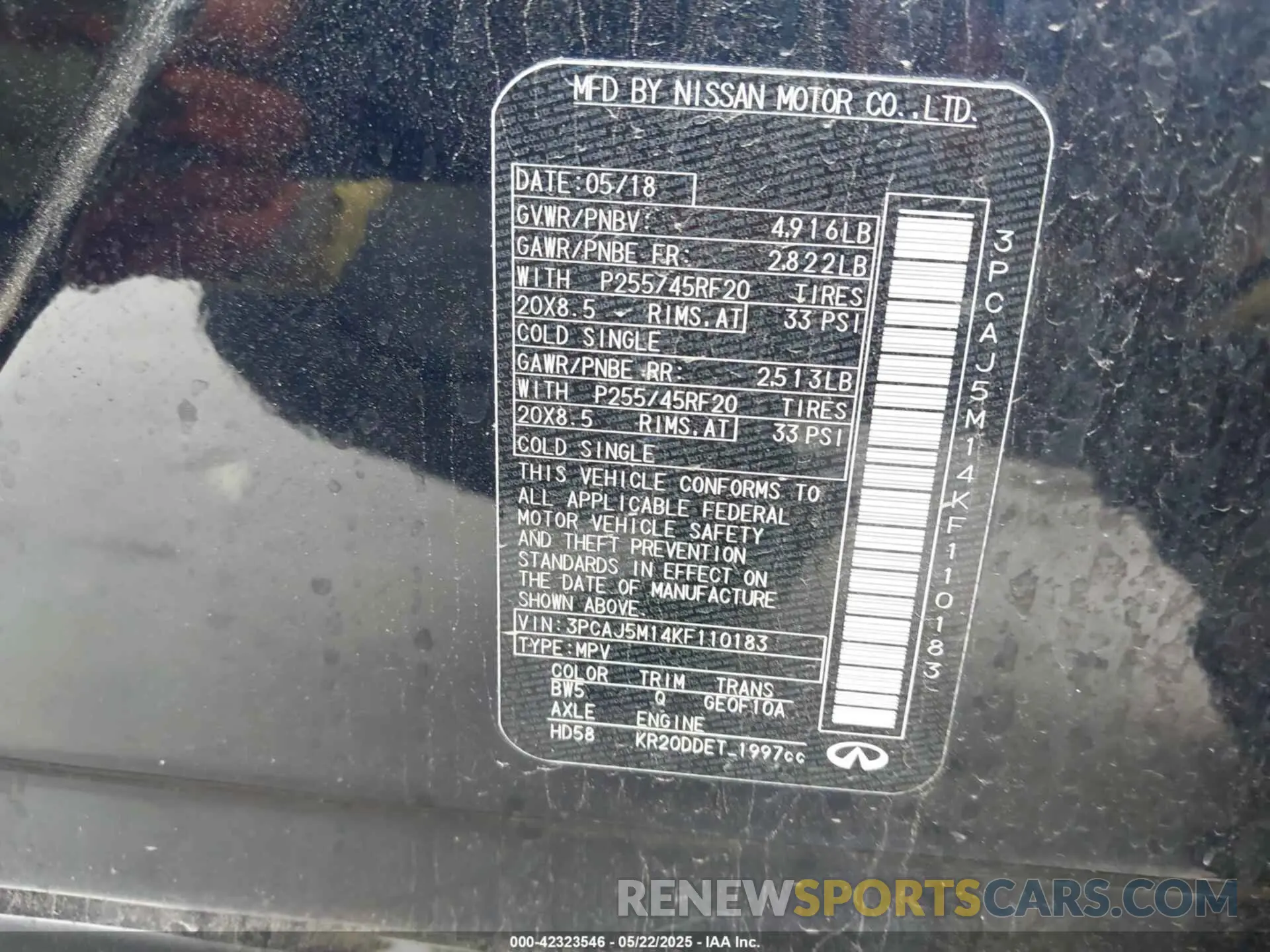 9 fotografías del automóvil dañado 3PCAJ5M14KF110183 INFINITI QX50 2019