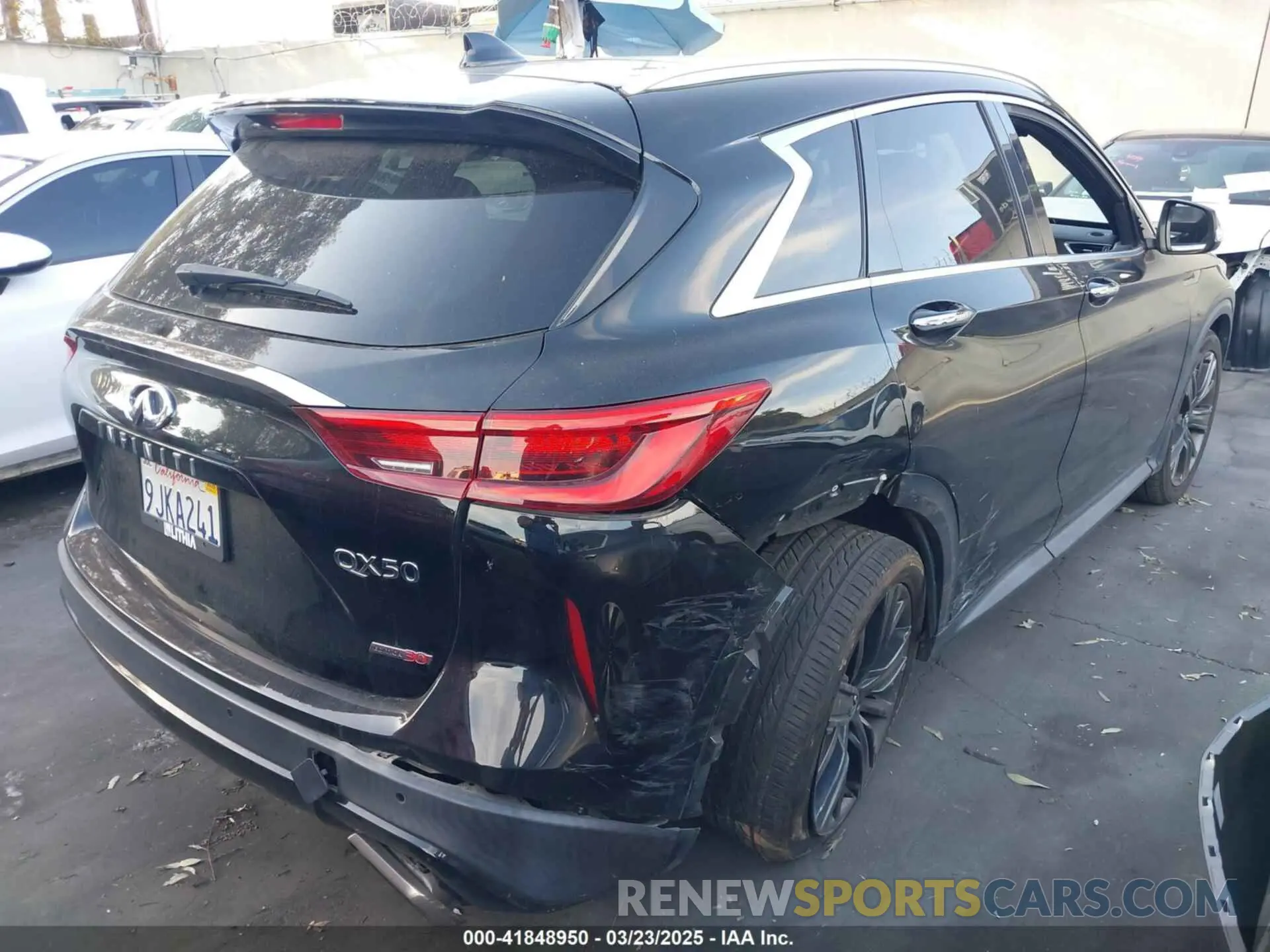 4 fotografías del automóvil dañado 3PCAJ5M10LF116144 INFINITI QX50 2020
