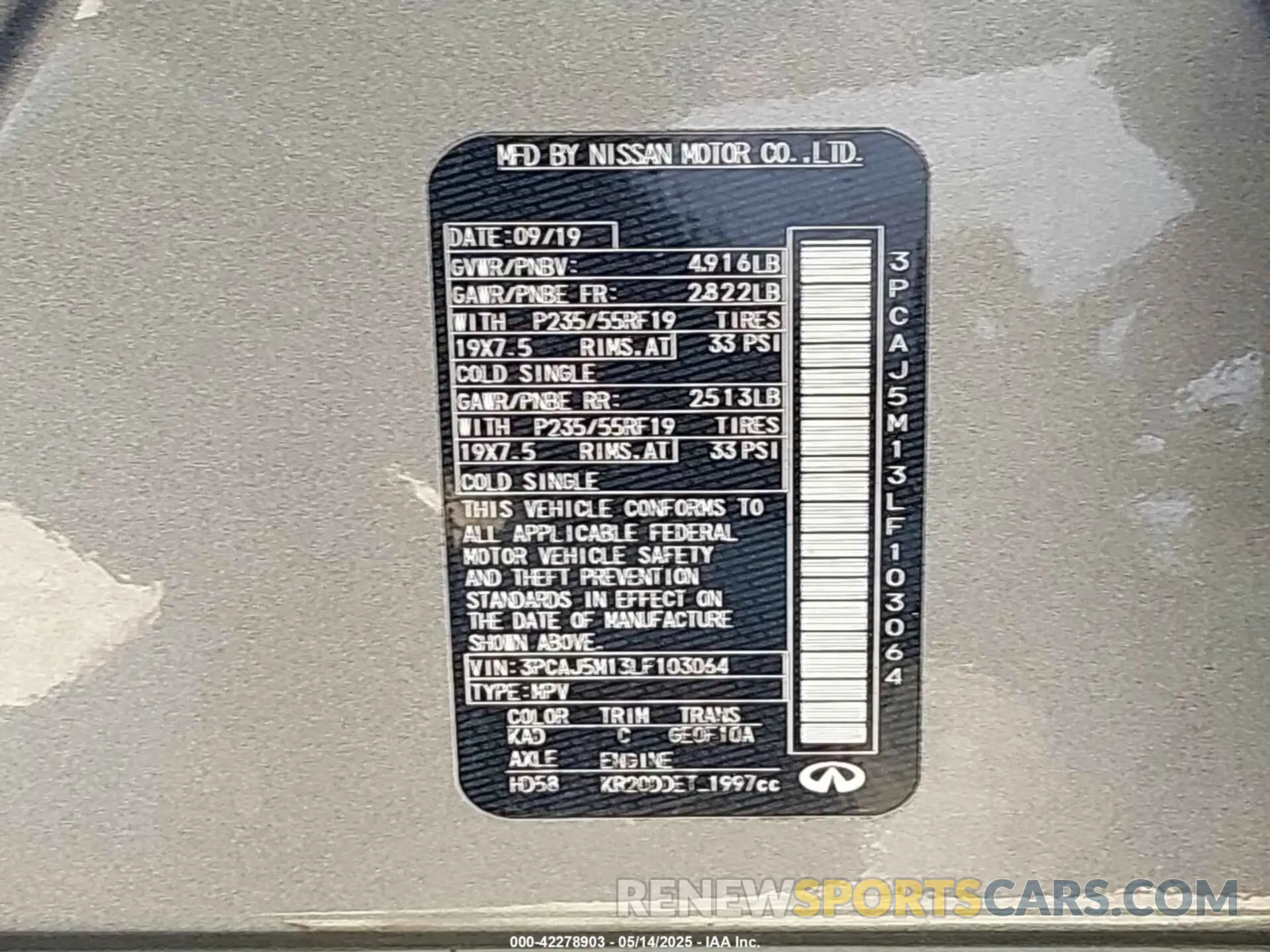 9 fotografías del automóvil dañado 3PCAJ5M13LF103064 INFINITI QX50 2020