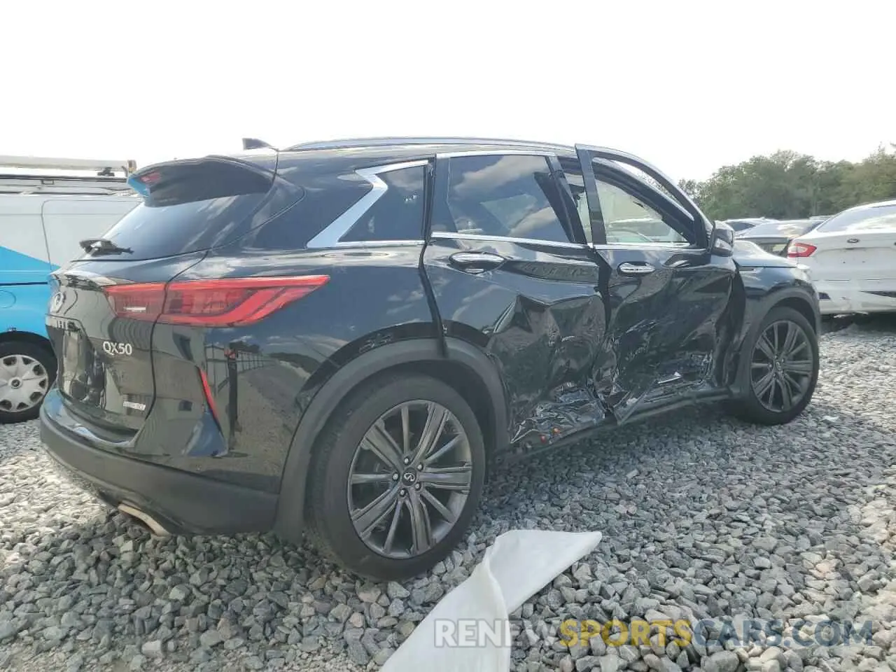 3 fotografías del automóvil dañado 3PCAJ5M32LF108032 INFINITI QX50 2020