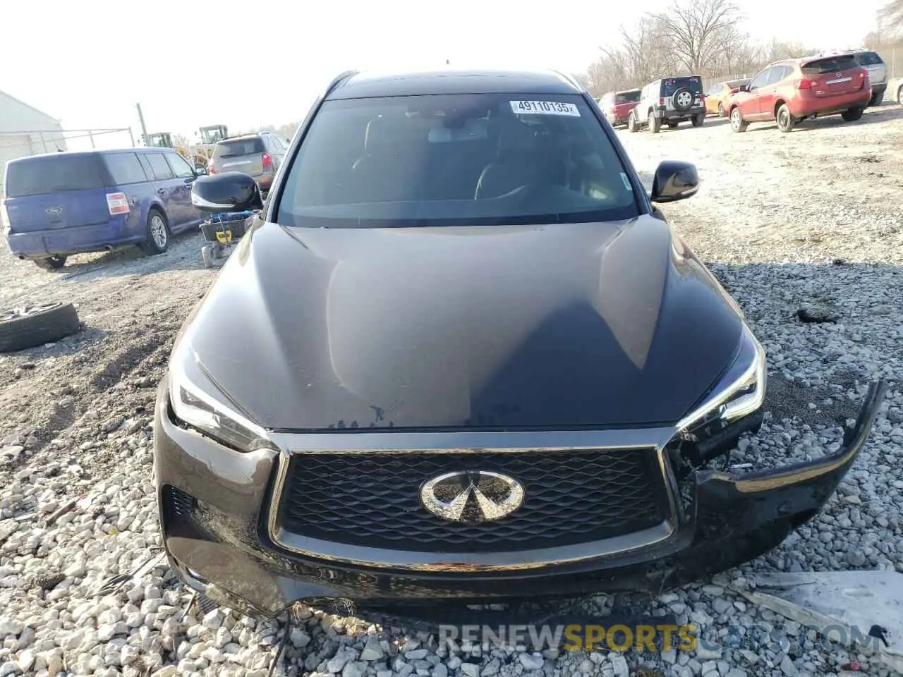 5 fotografías del automóvil dañado 3PCAJ5M36LF111922 INFINITI QX50 2020