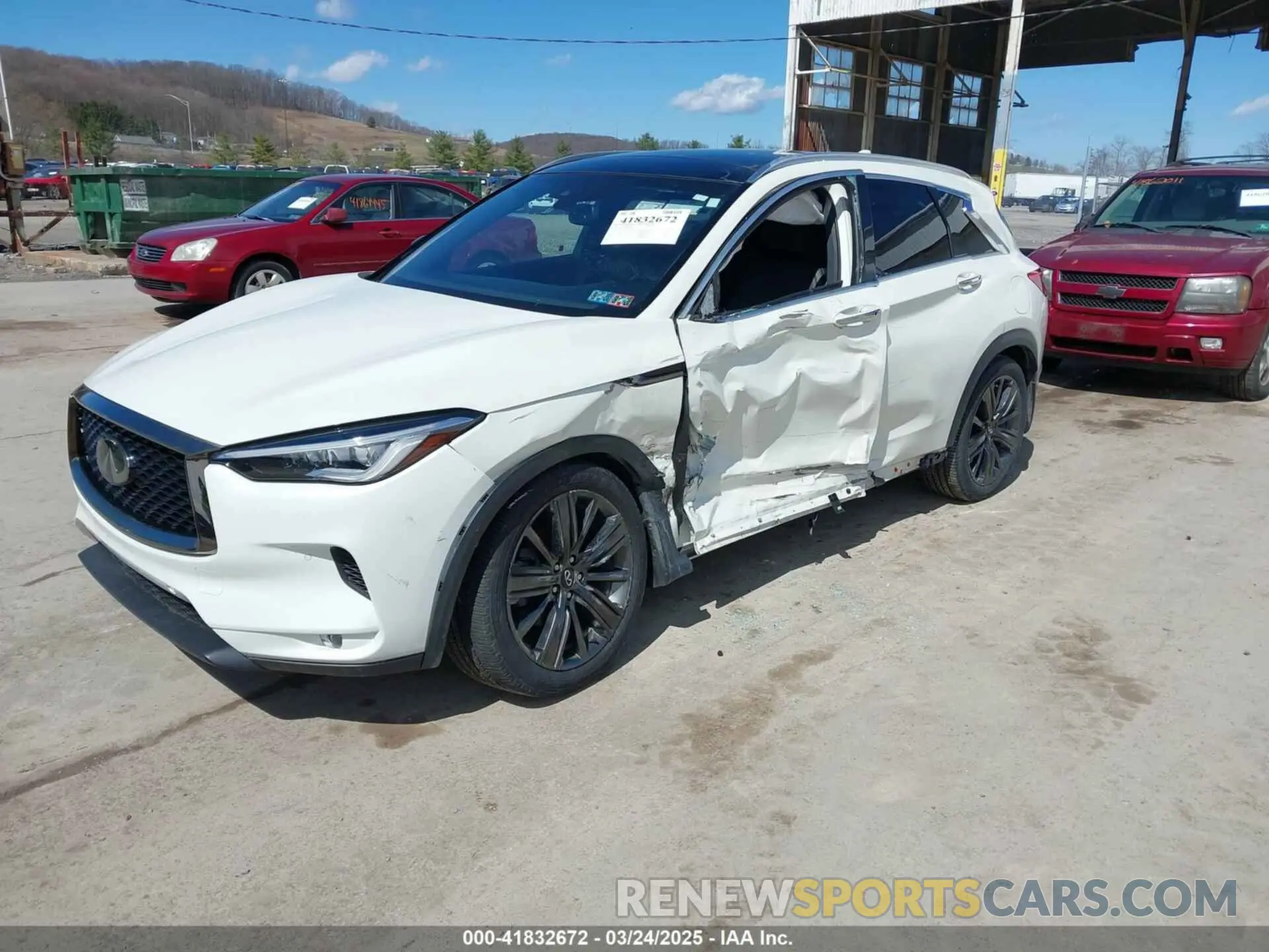 2 fotografías del automóvil dañado 3PCAJ5M3XLF109087 INFINITI QX50 2020