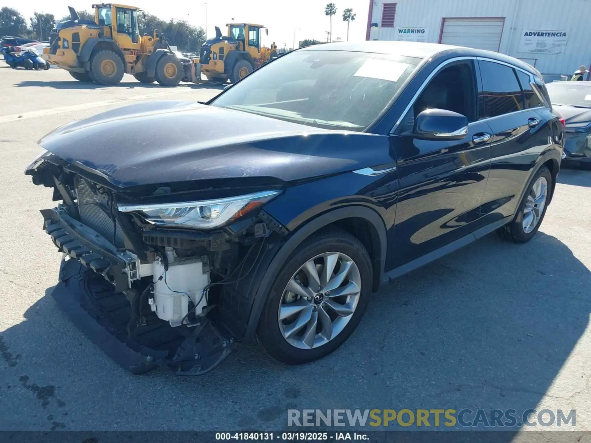 2 fotografías del automóvil dañado 3PCAJ5AA3MF104964 INFINITI QX50 2021