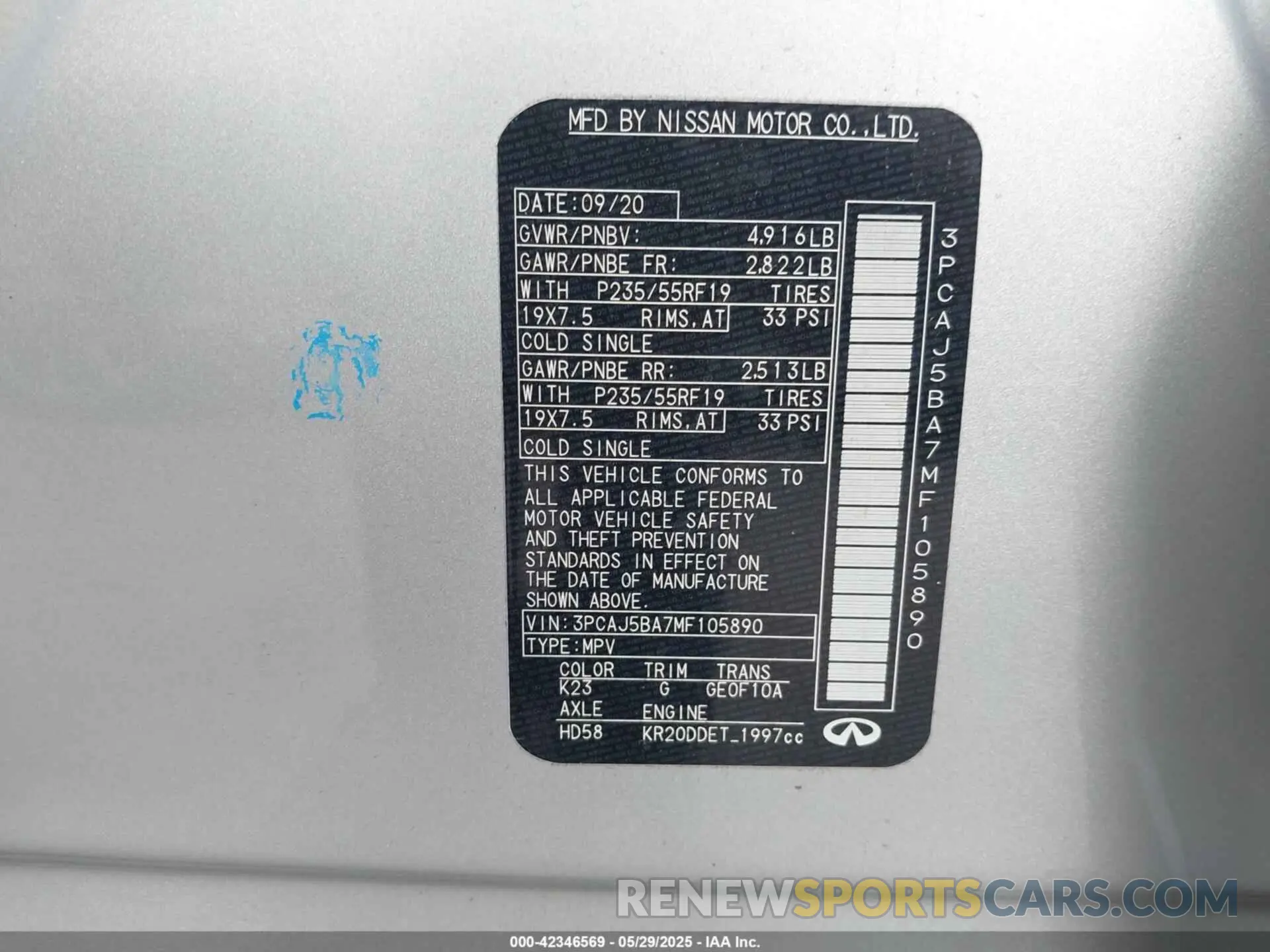 9 fotografías del automóvil dañado 3PCAJ5BA7MF105890 INFINITI QX50 2021