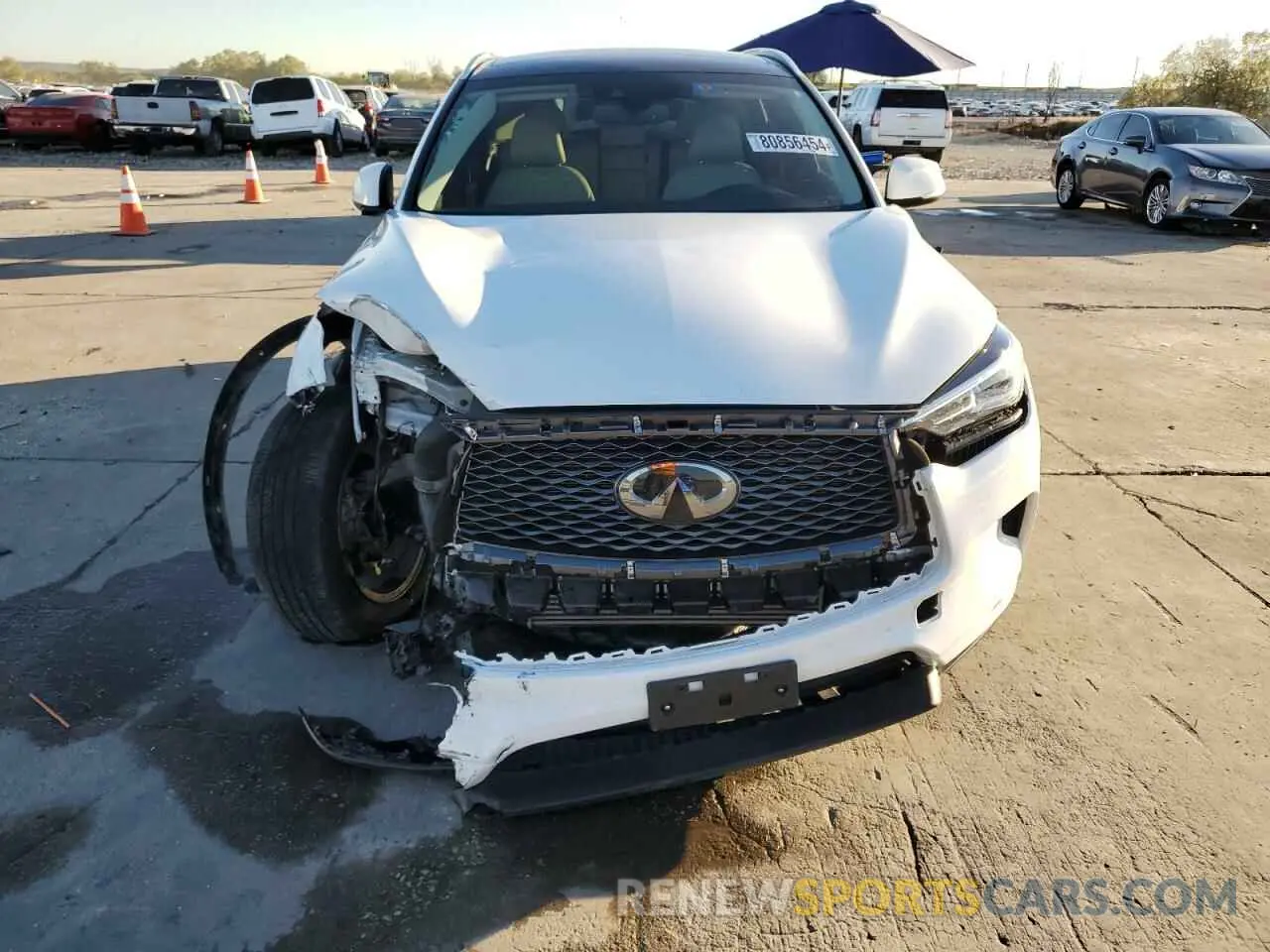 5 fotografías del automóvil dañado 3PCAJ5BA7MF107235 INFINITI QX50 2021