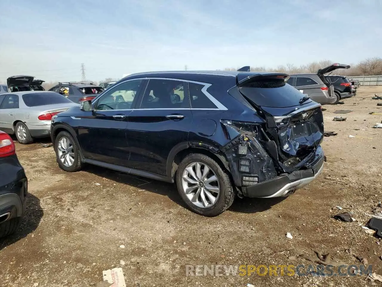 2 fotografías del automóvil dañado 3PCAJ5BB1MF107546 INFINITI QX50 2021